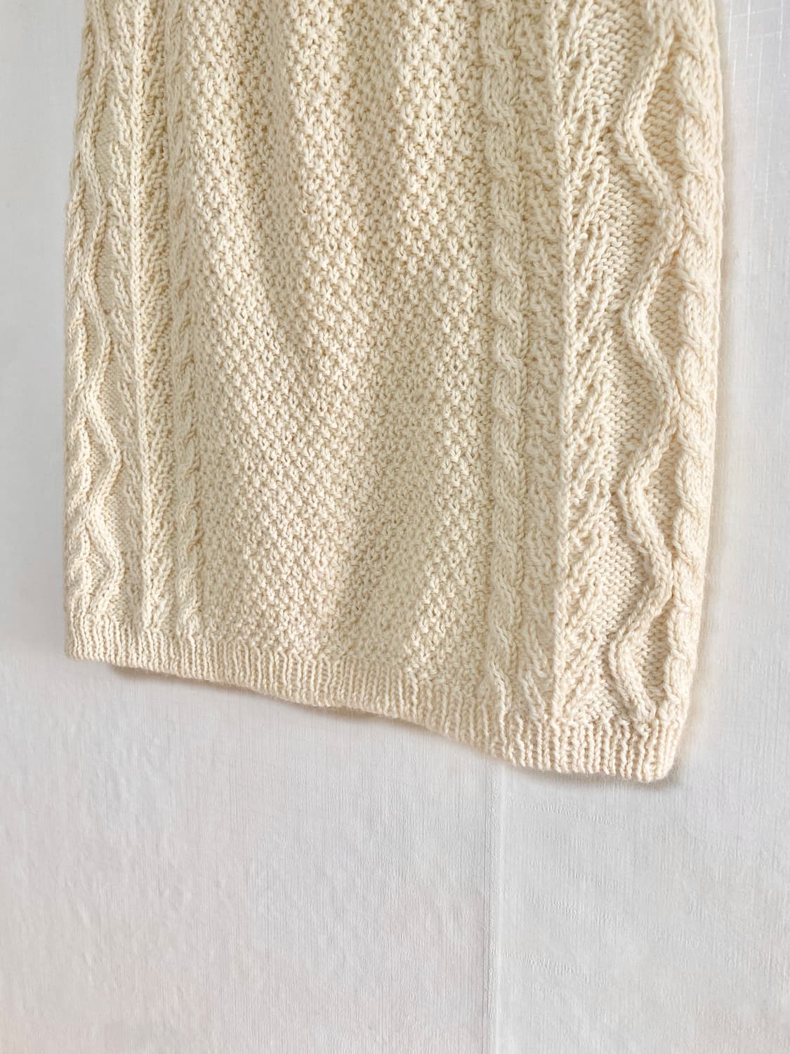 Ivory Cable Knit Midi Skirt 상품이미지3