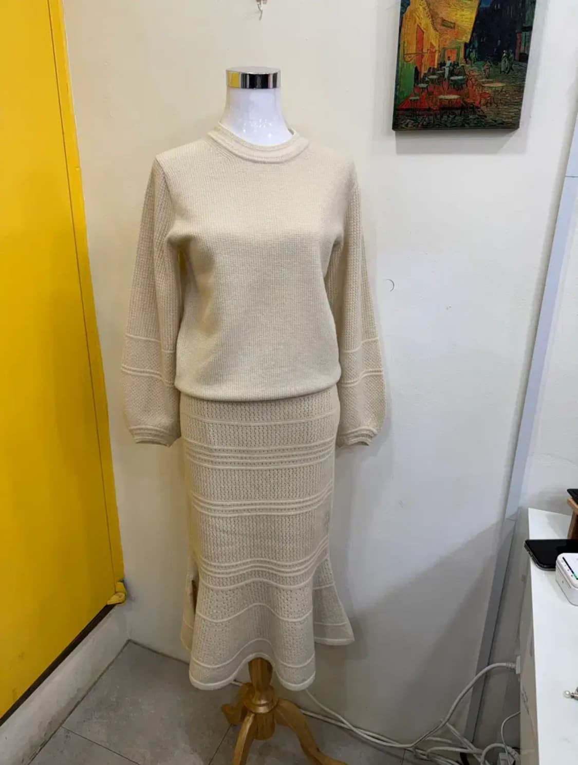 MINE 니트 투피스 세트 / 크림베이지 (FREE) 상품이미지2