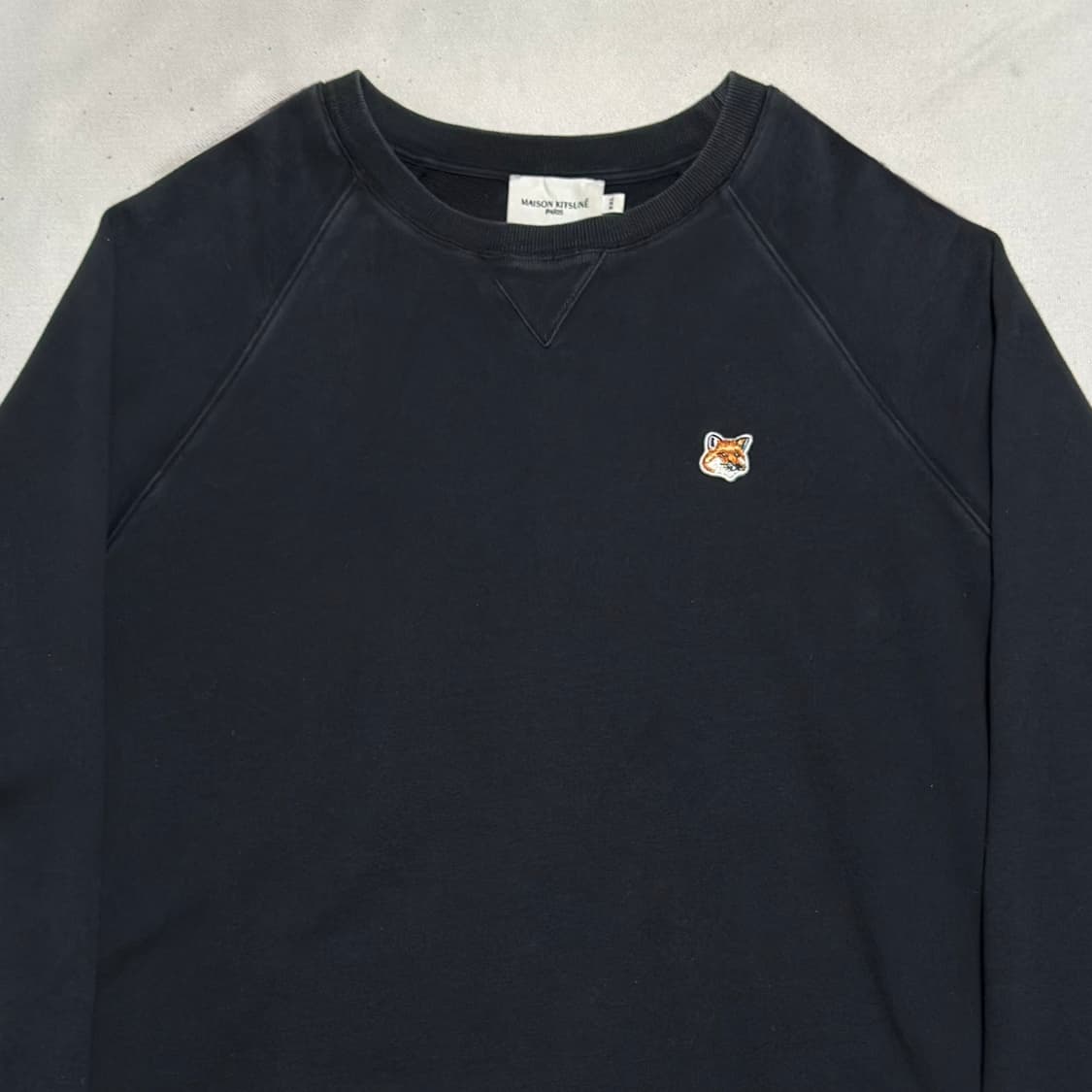 XXL 메종키츠네 폭스 헤드 패치 블랙 맨투맨 상품이미지1