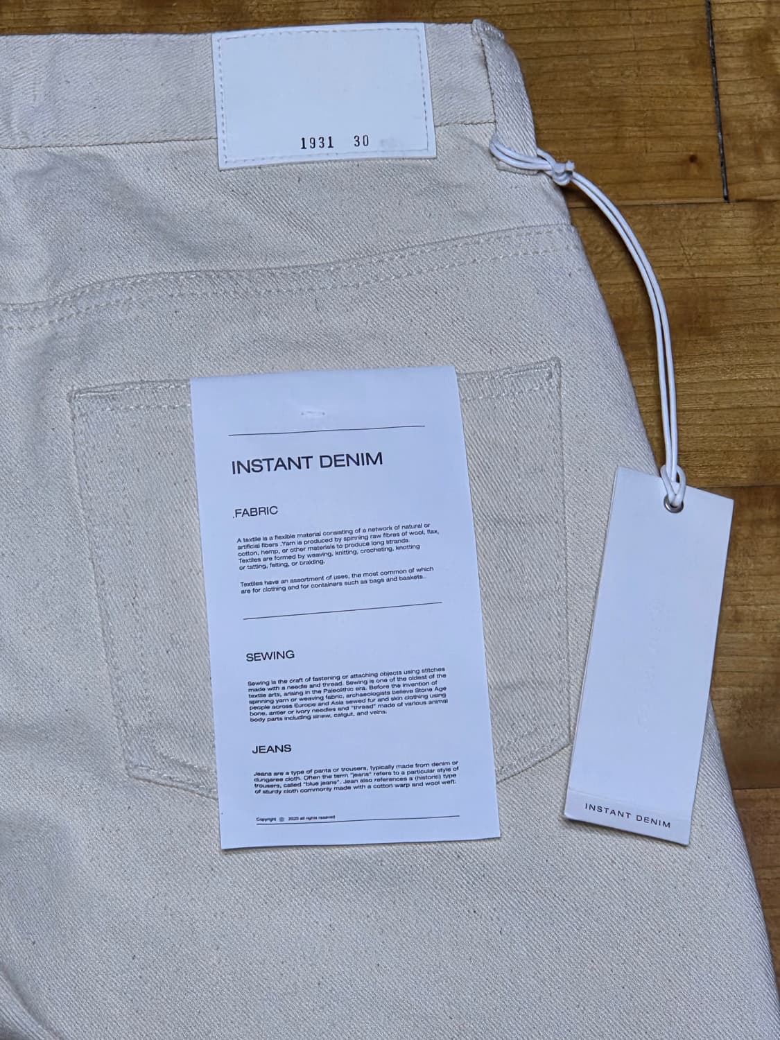 새상품) 브랜디드 1931 크림진 크롭 스트레이트 30 상품이미지4