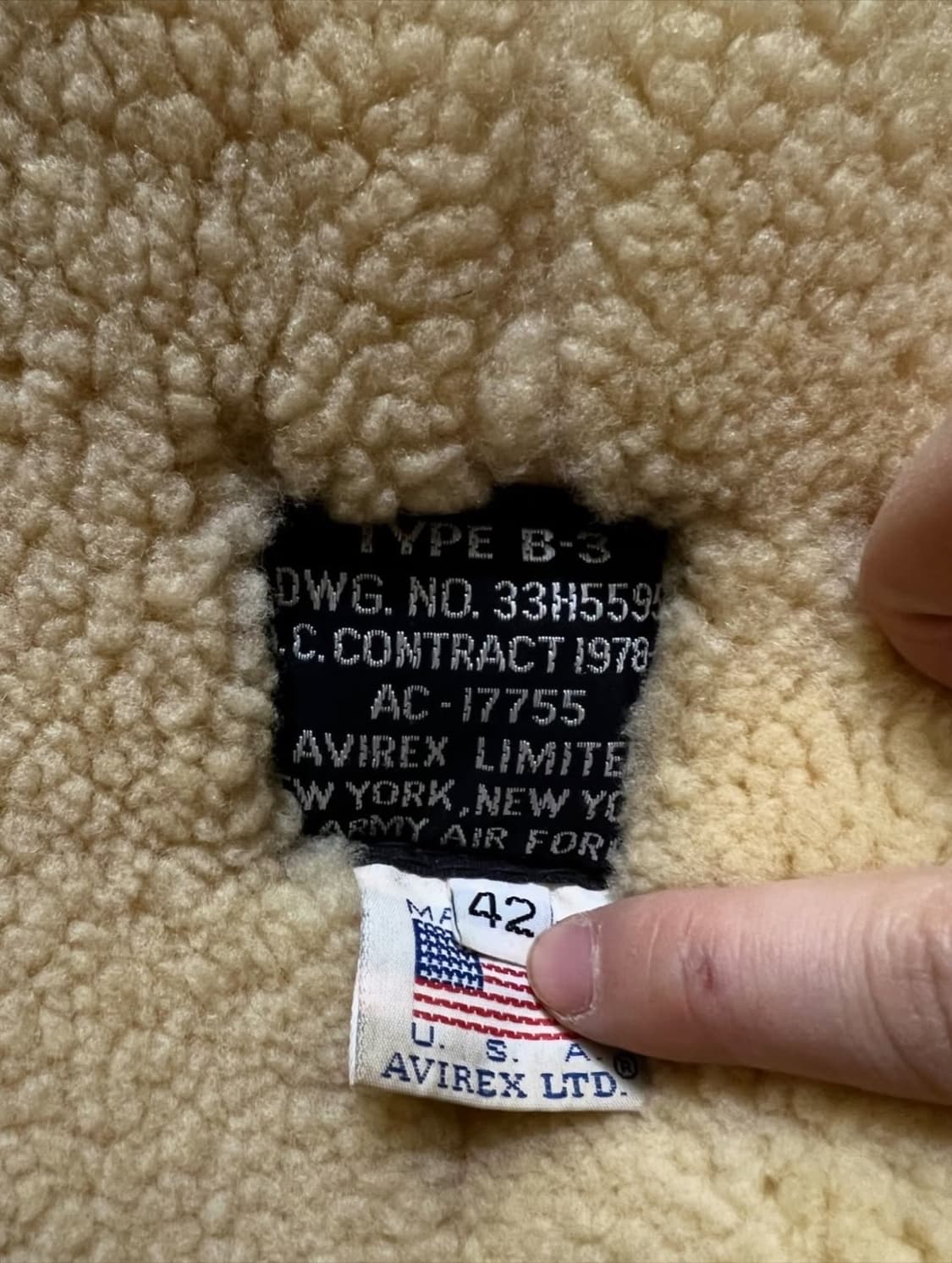 아비렉스 B-3 무스탕 가죽자켓 상품이미지6