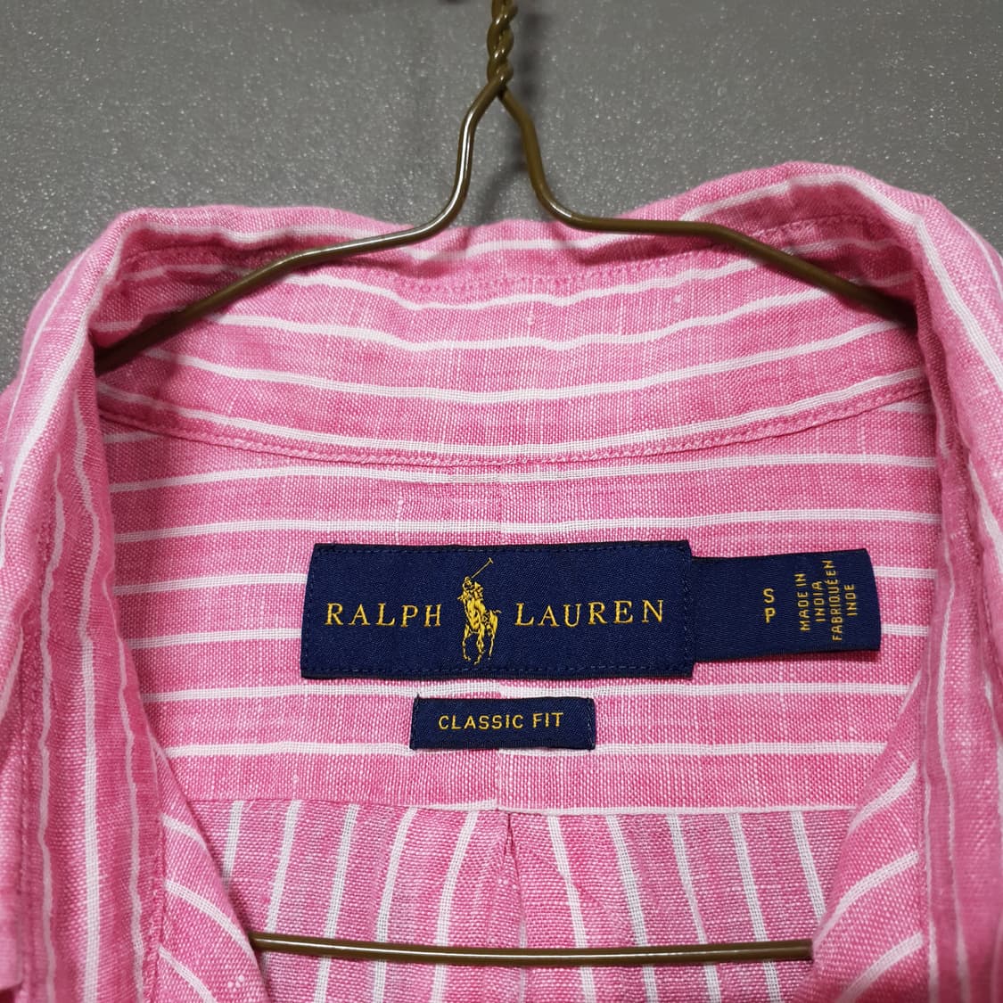 실측 M 폴로 랄프로렌 신형 포니 스트라이프 버튼다운 린넨 셔츠 클래식핏 상품이미지6