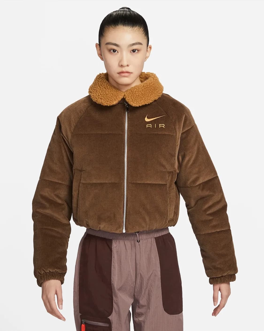 나이키 에어 써마핏 코듀로이 윈터 자켓 숏패딩 브라운 S 상품이미지1