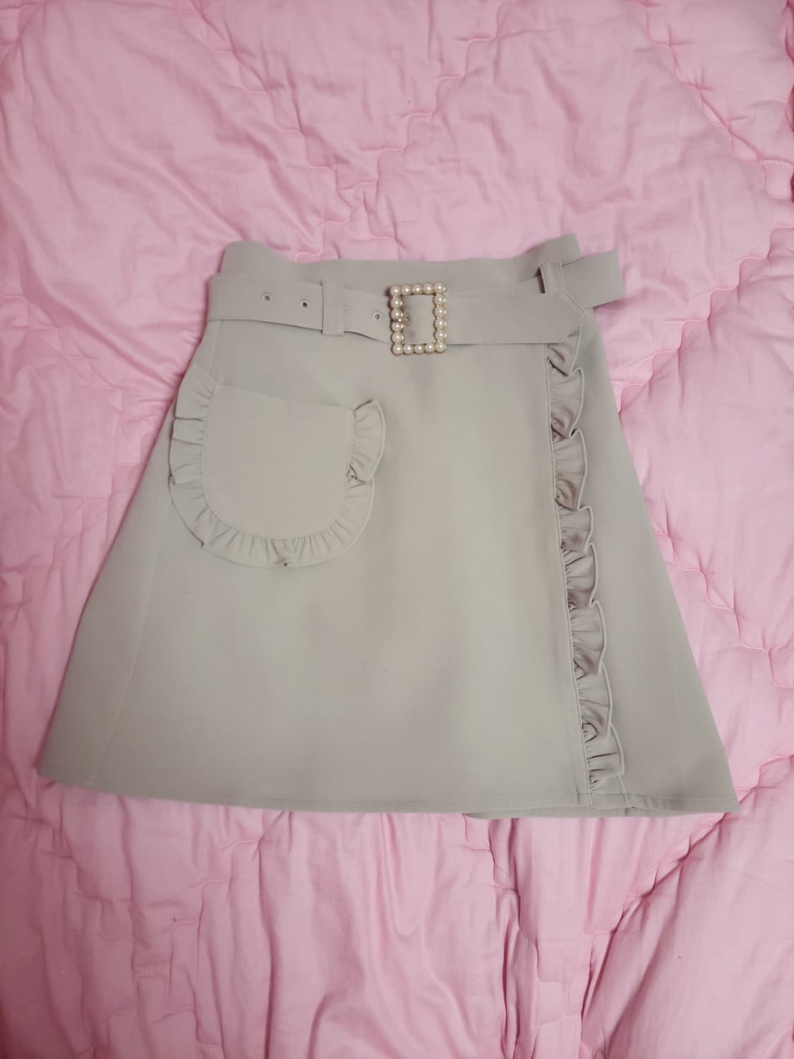 급처상태최상!허니시나몬 러플 진주벨트 핑크 공주 스커트 치마 리즈리사st 상품이미지4