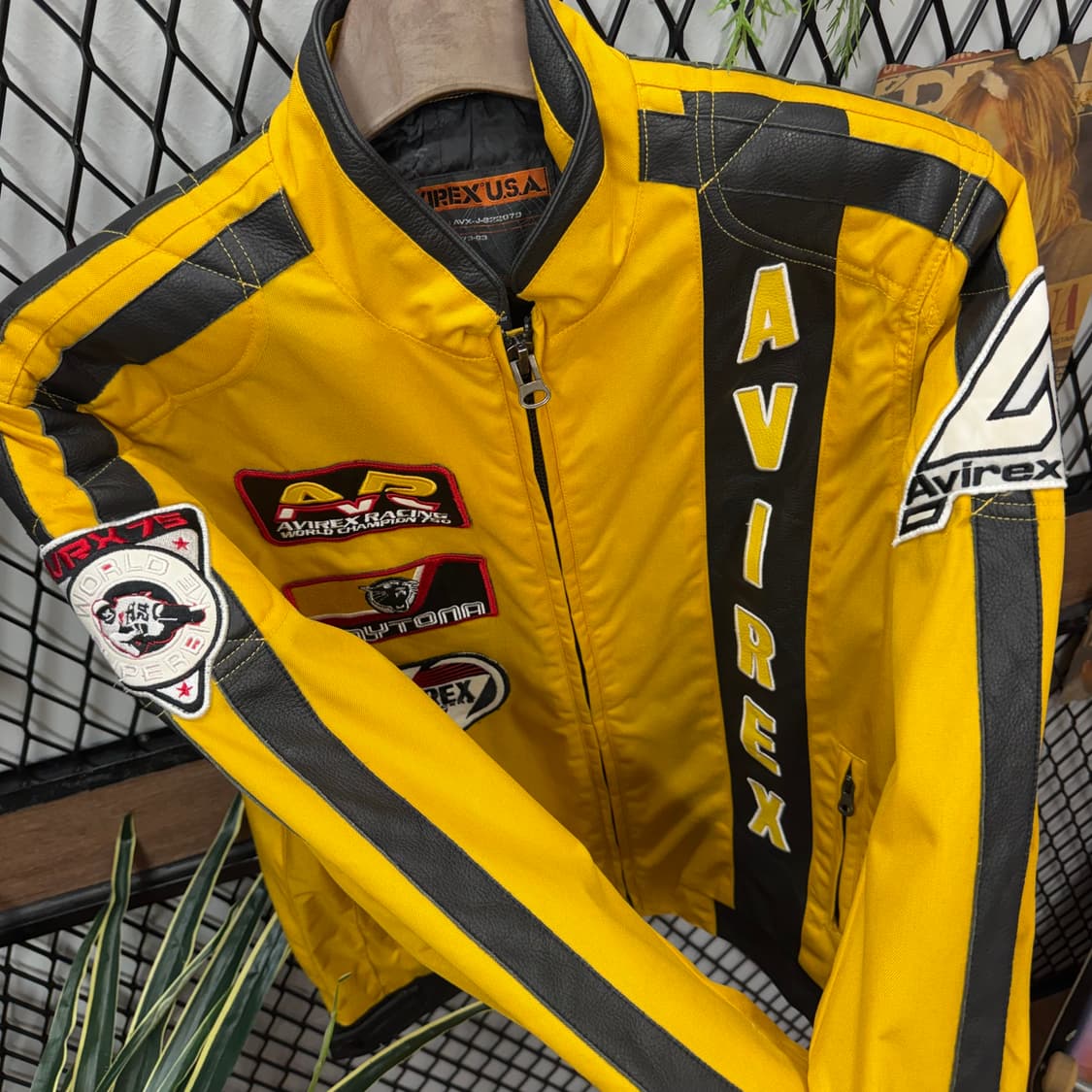00s 아비렉스 데이토나 레이싱자켓 전후면 빅로고 포인트 옐로우 상품이미지6