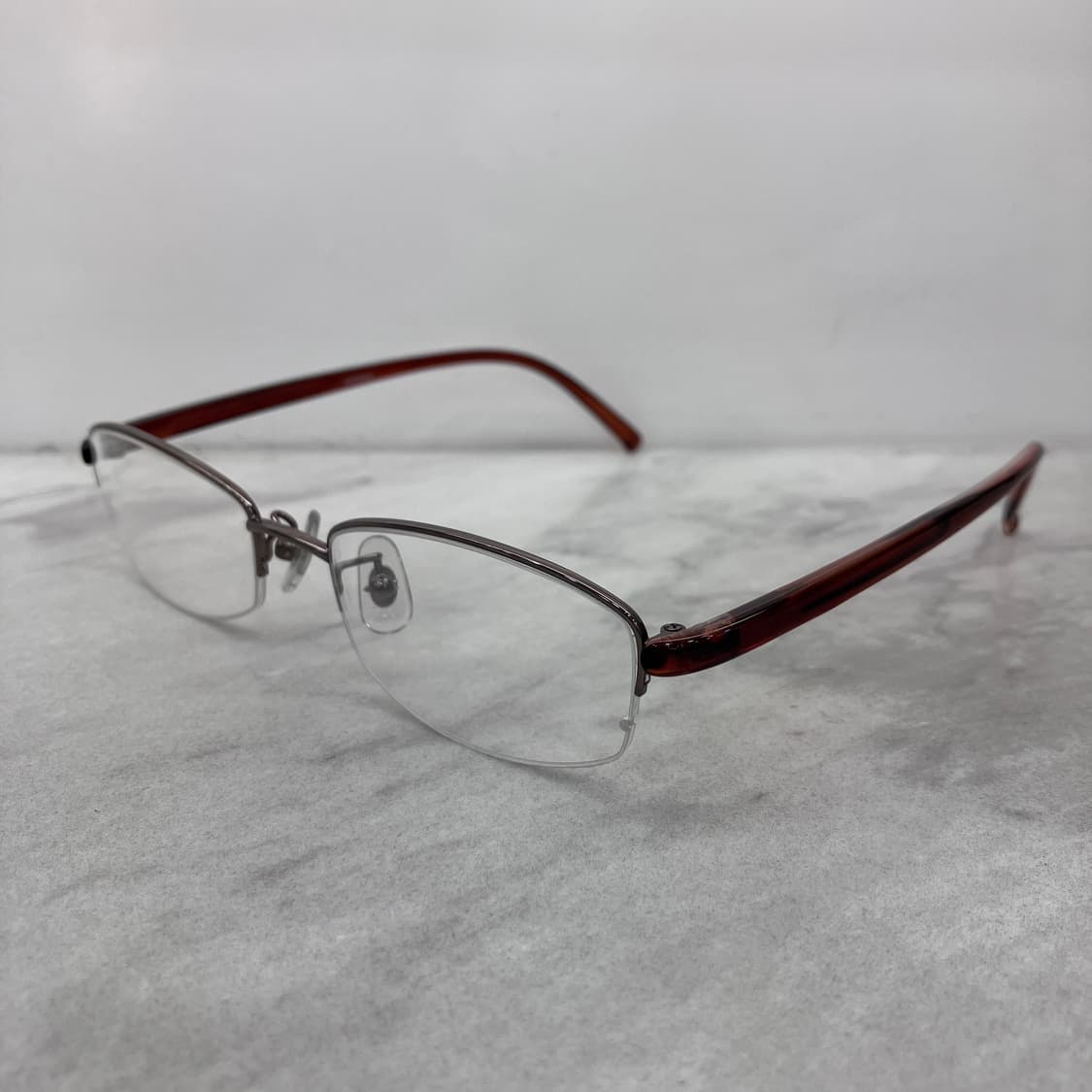 C80 EYESPAX 유광 브라운 소프트 스퀘어 반무테 안경 상품이미지7