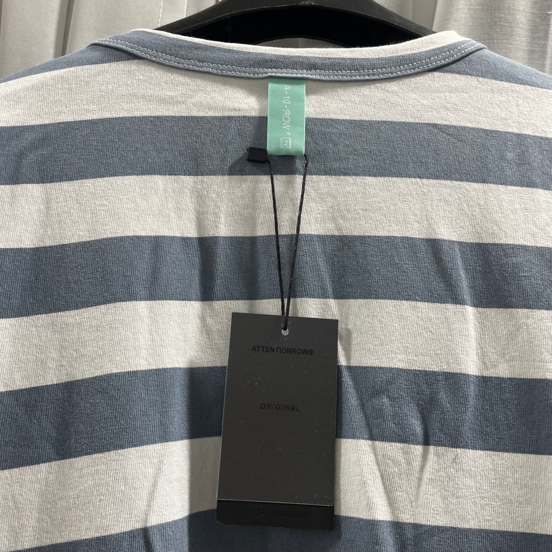 어텐션로우/ 오버핏 스트라이프 롱 슬리브 딥블루/ 2 상품이미지5