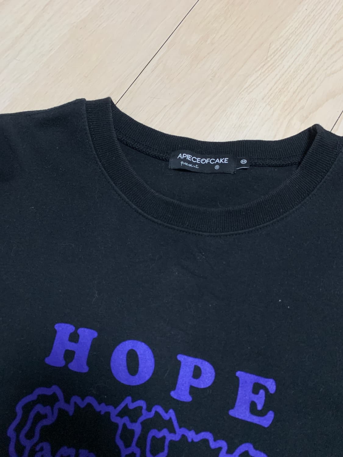 어피스오브케이크 HOPE 블랙 티셔츠 M 상품이미지2