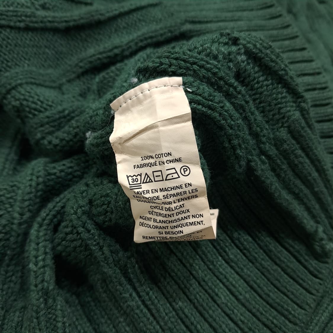 CL078 L 엘엘빈 시그니처 포레스트 그린 피셔맨 케이블 니트 상품이미지5