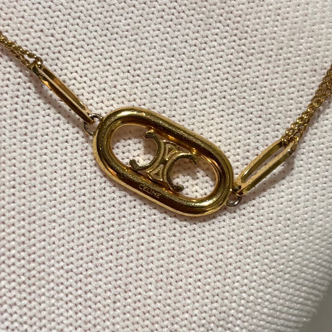 A OS사이즈 셀린느 트리옹프 금장 목걸이 골드 상품이미지3