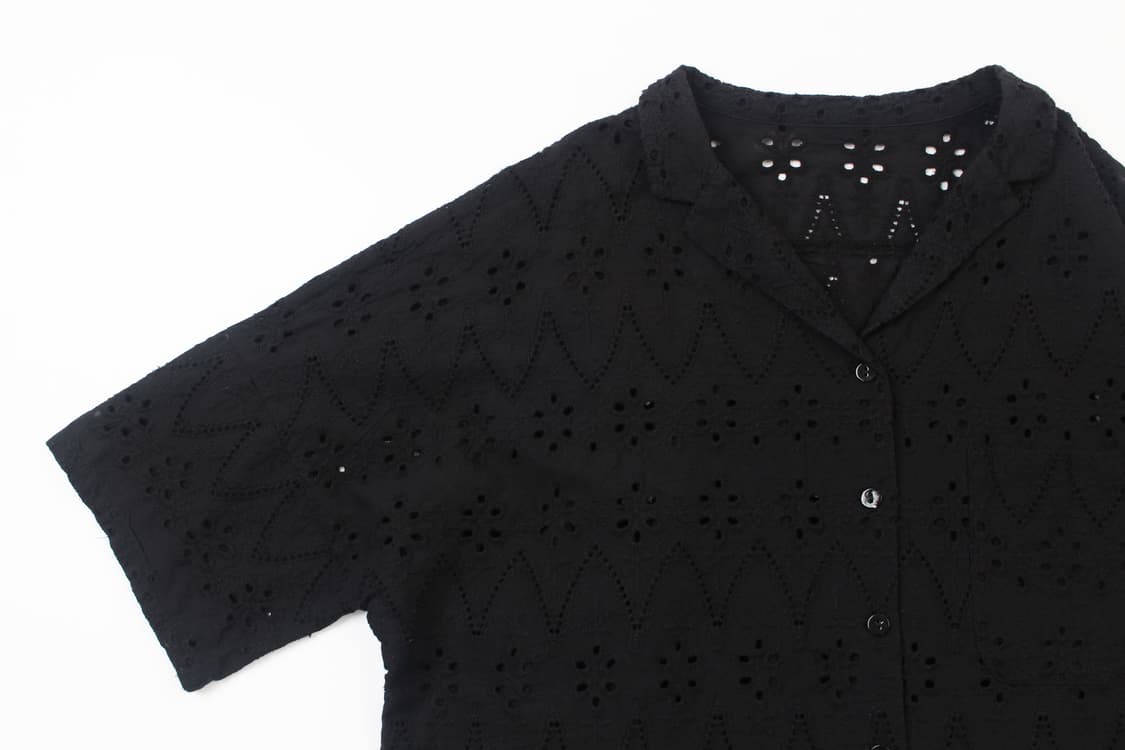 N’ORLABEL Cutwork Open Collar Shirt  상품이미지3