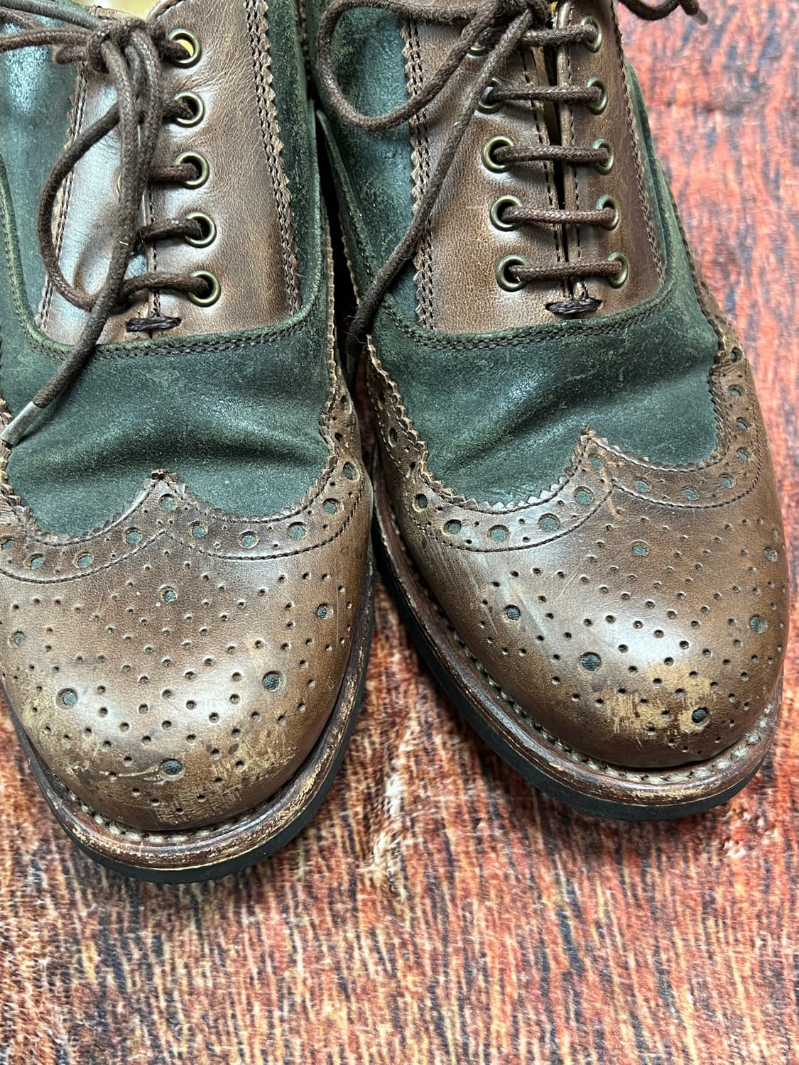 [39] Berwick 버윅 그린 브라운 브로그 윙팁 로퍼 상품이미지5