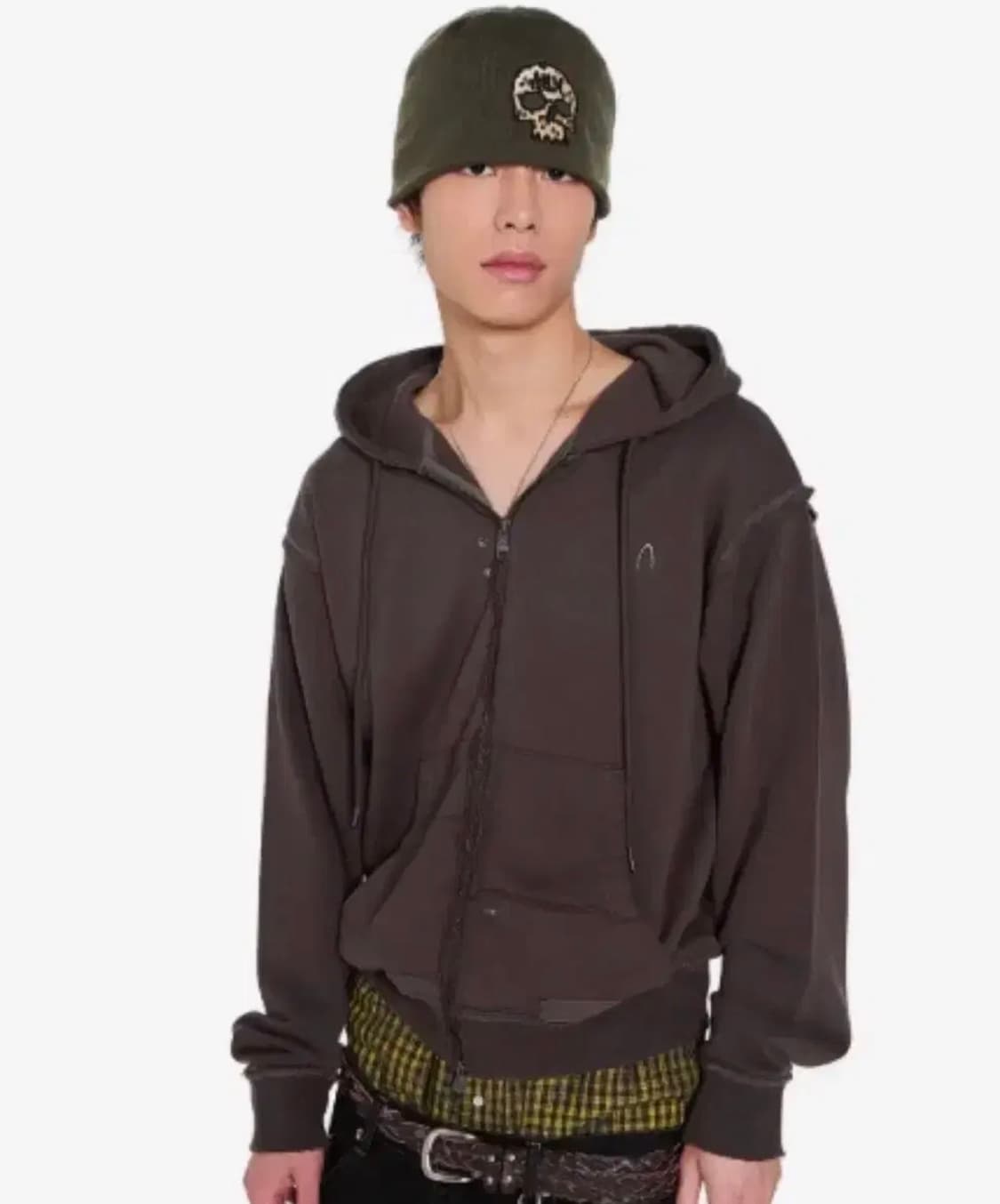 아캄 레오파드 스칼 비니 카키 상품이미지2