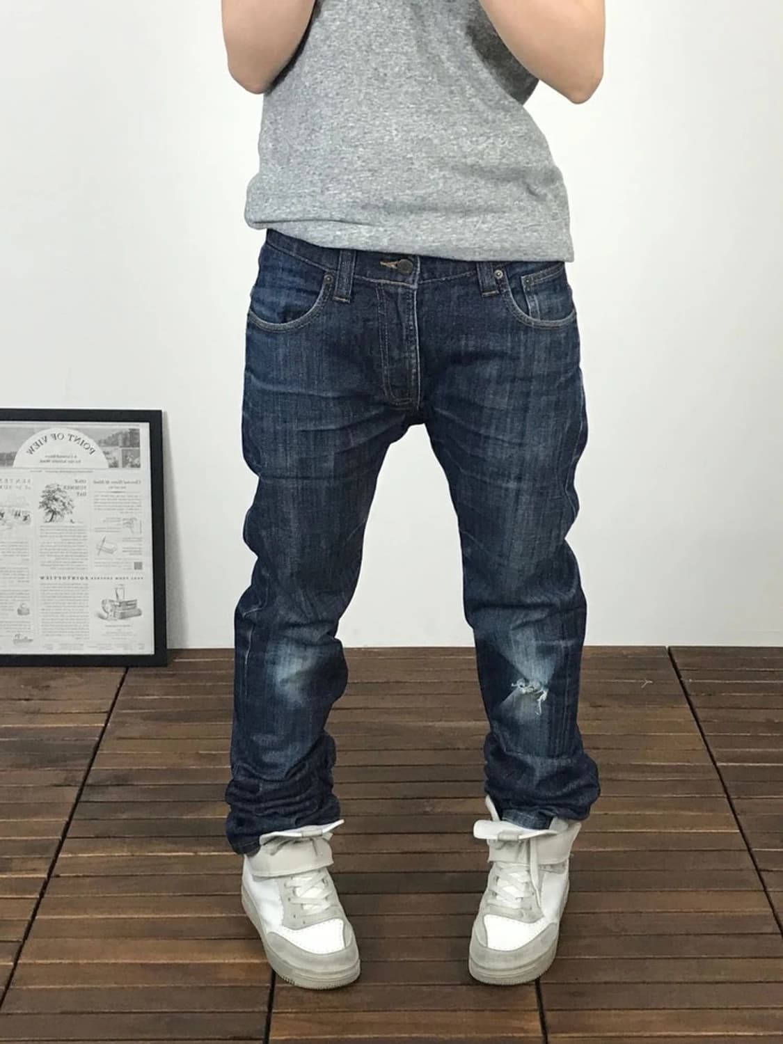Beams Heart Washed Denim Jeans 상품이미지1