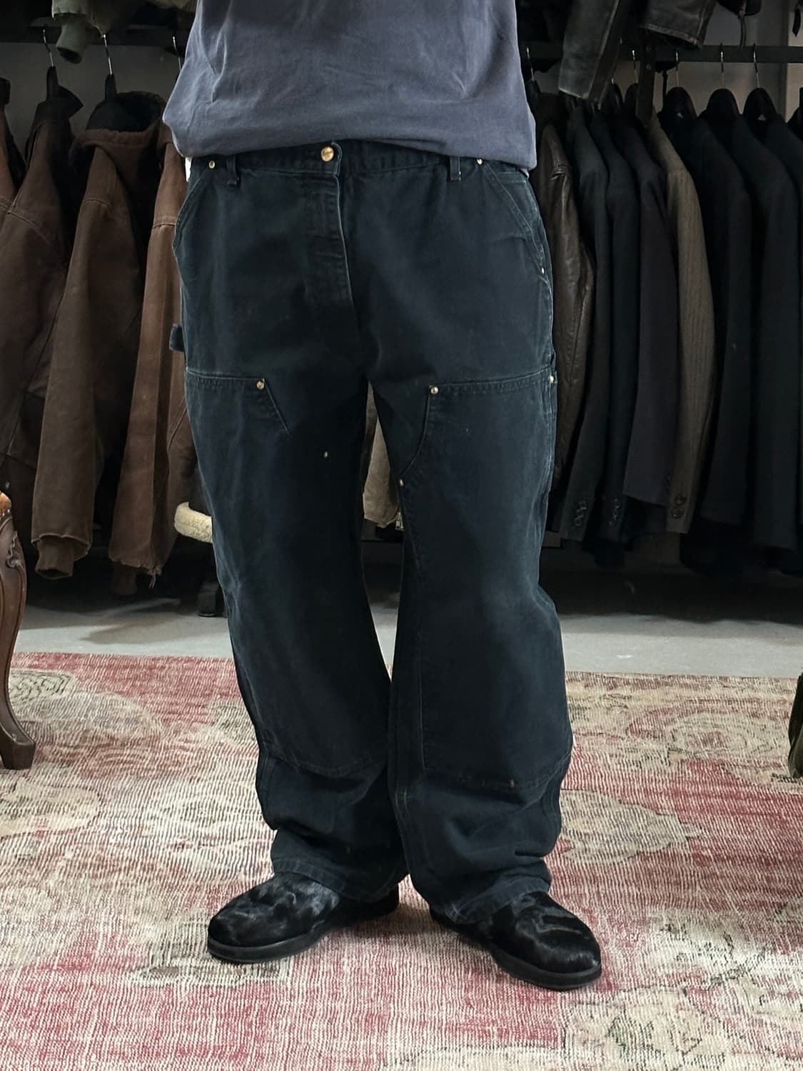 OG USA Made 칼하트 B01 더블니 블랙 칼하트 썩블니 카펜터 상품이미지10