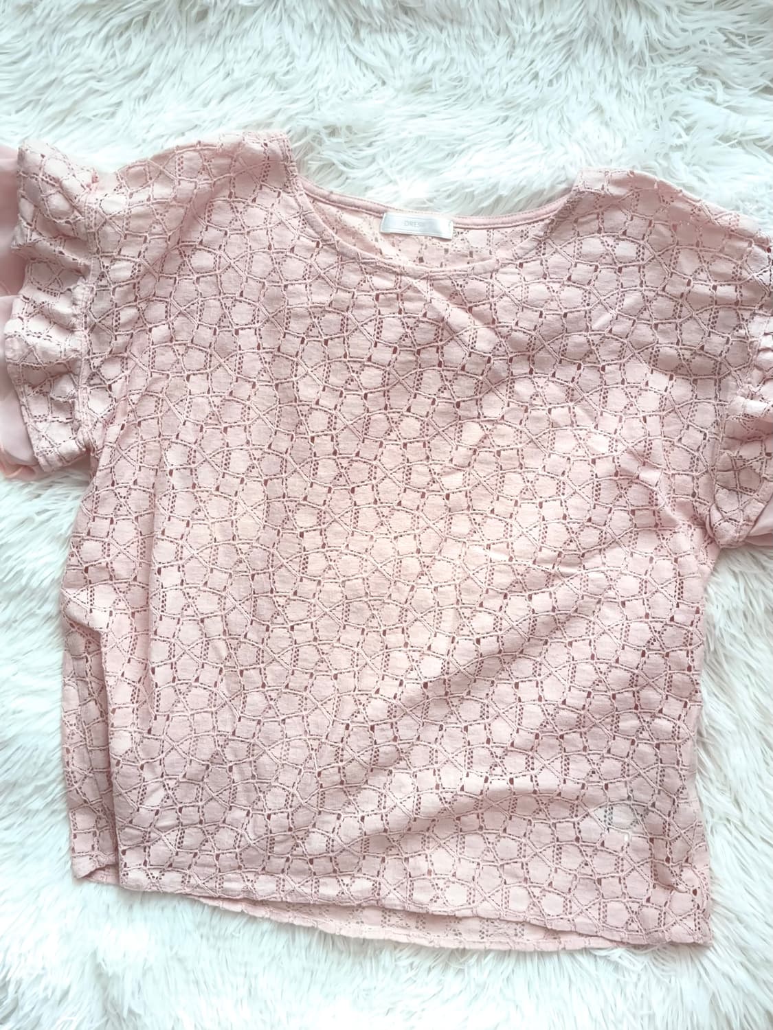 딸기우유 핑크 레이스 공주 반팔 블라우스 상품이미지2