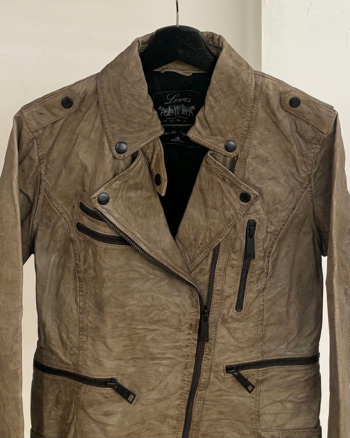 리바이스 브라운 모토 레더 자켓 상품이미지2