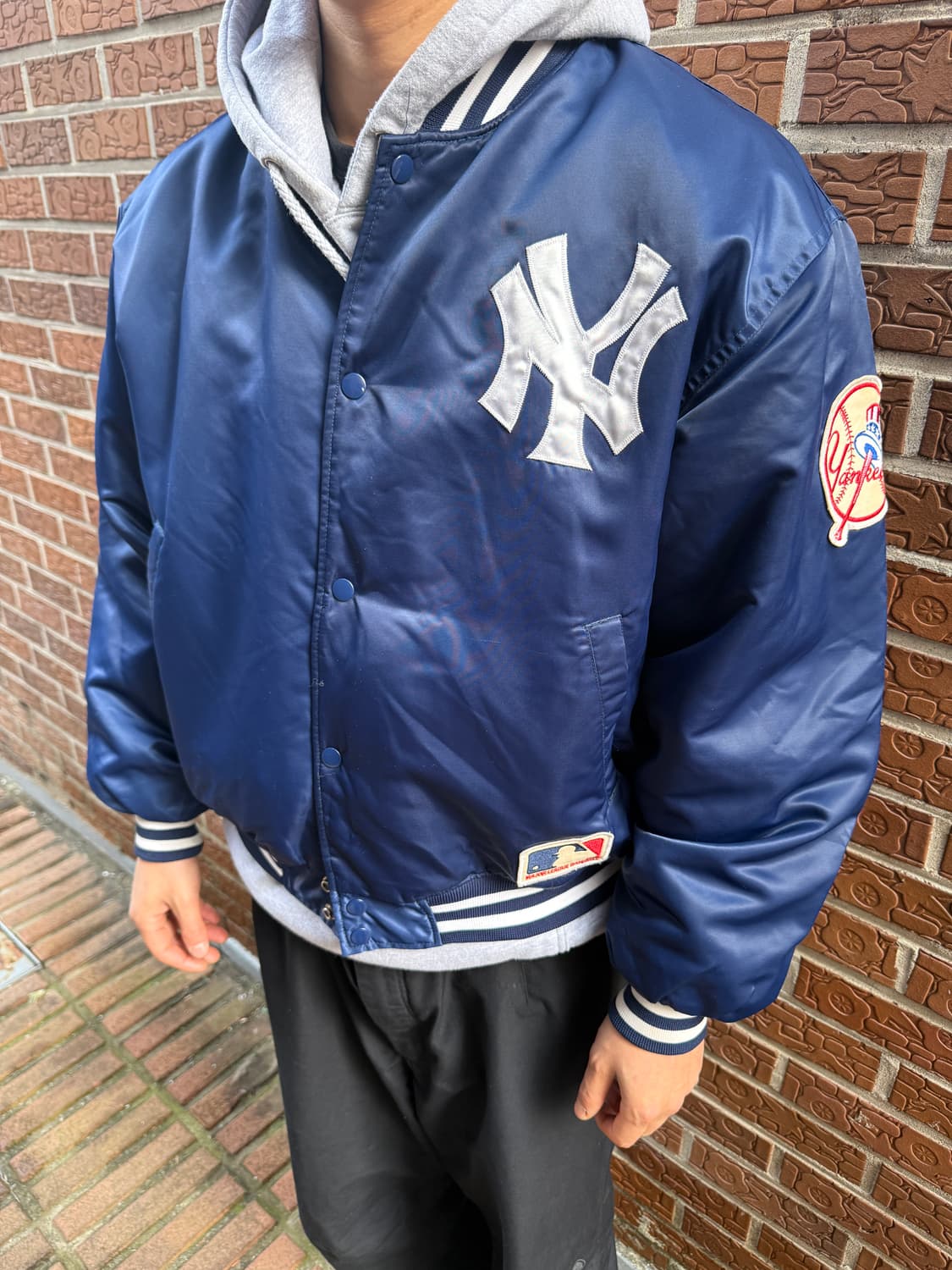 80s 뉴욕 양키즈 새틴 자켓 L(XL) 상품이미지5