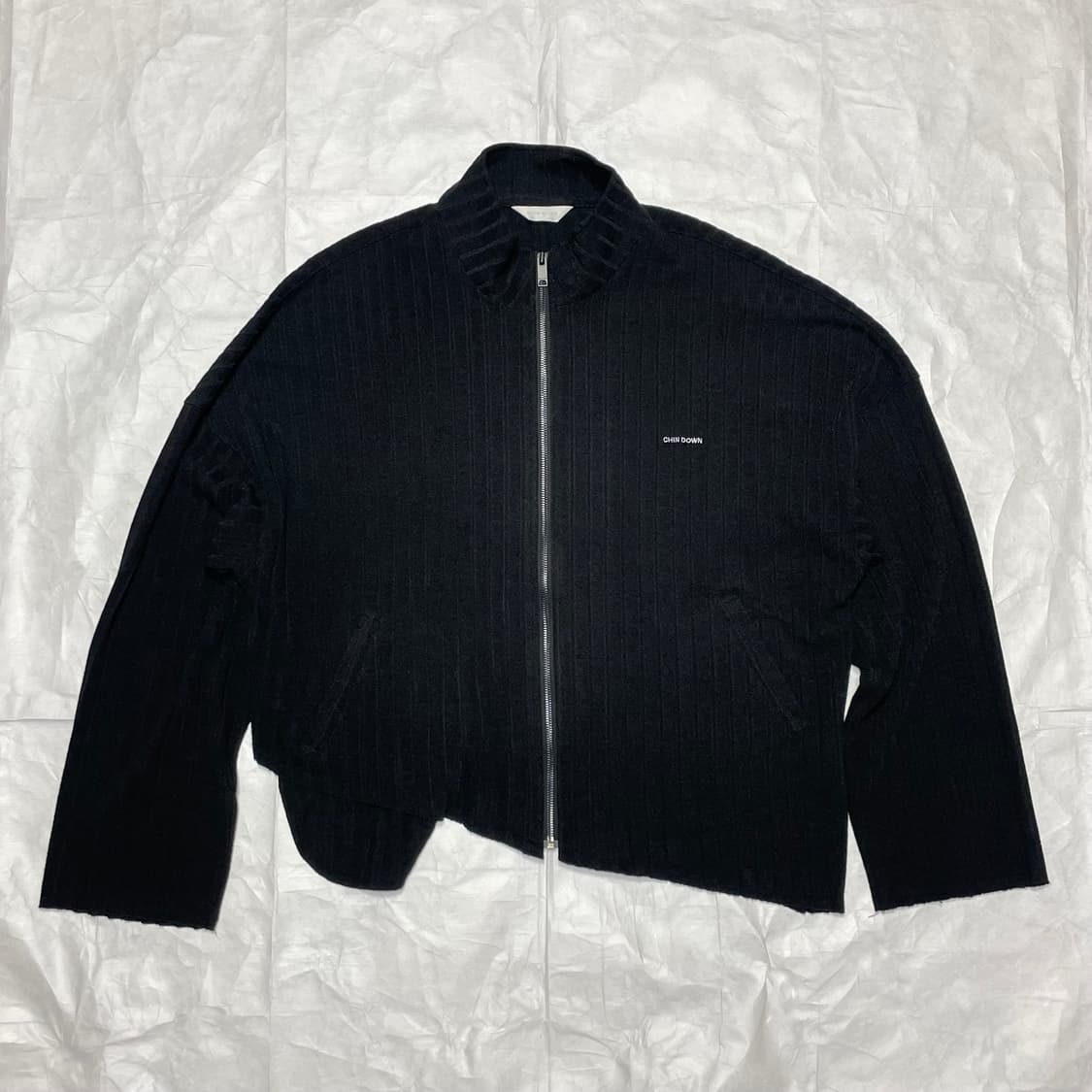 2) 친다운 언발란스 니트 집업 자켓 상품이미지2