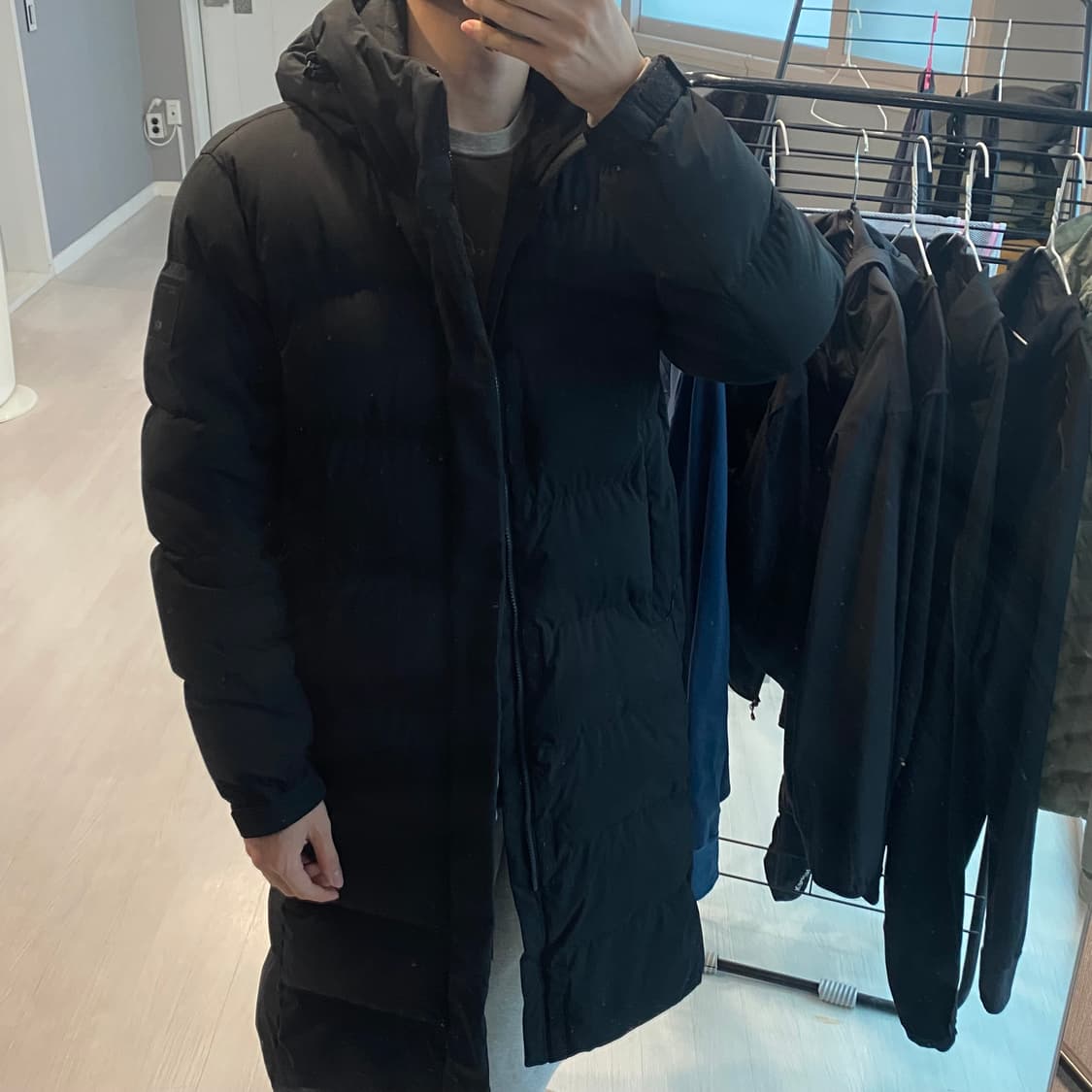 K2 롱패딩 구스다운 블랙 100 L 상품이미지1