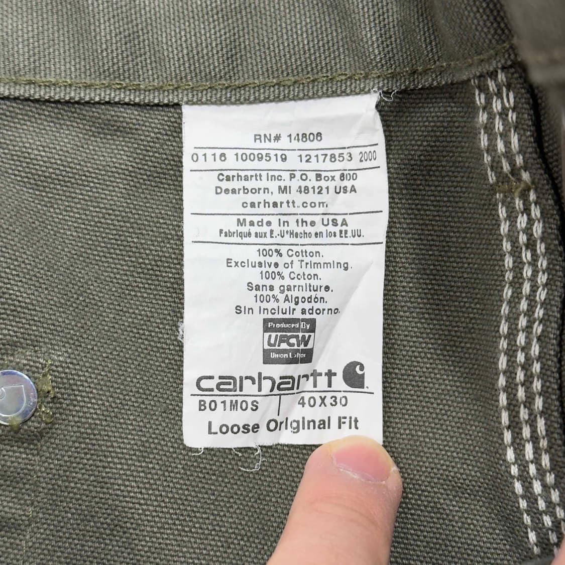 칼하트 더블니 워크팬츠 40X30 상품이미지5