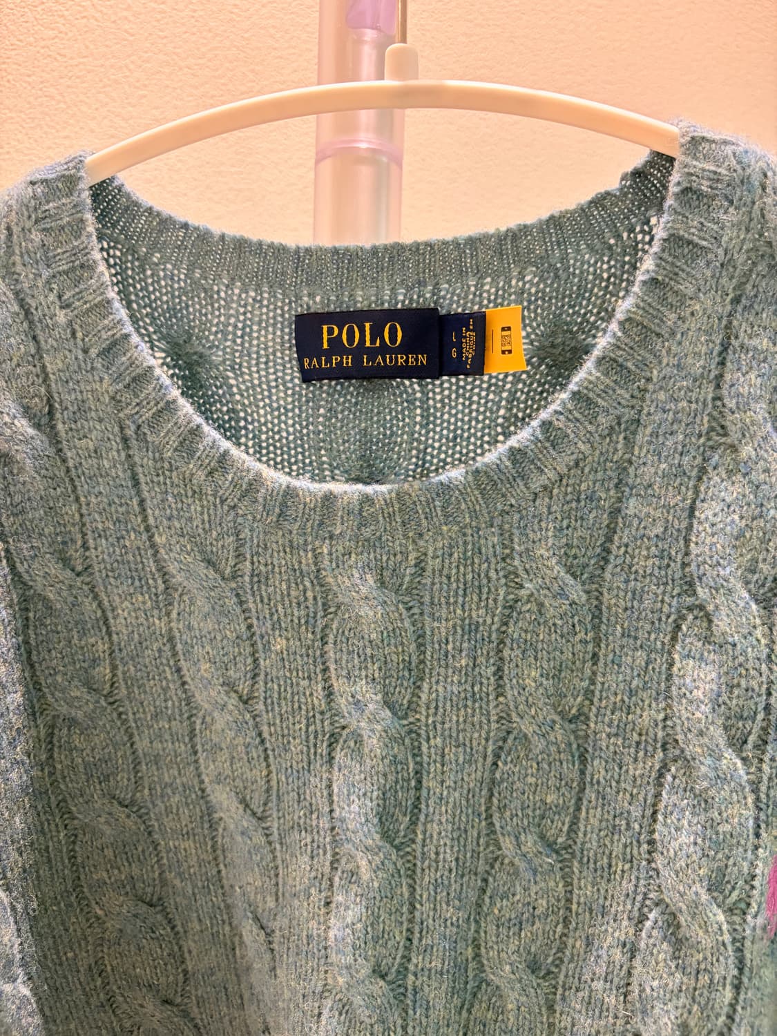 폴로 랄프로렌 캐시미어 케이블 니트 블루 L 상품이미지4