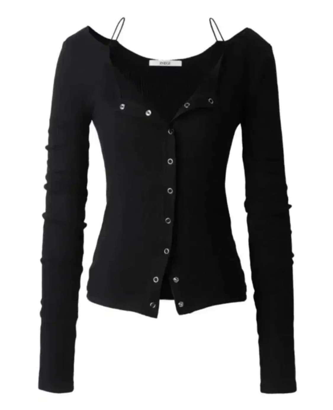 이네기 스트랩 워머 가디건 블랙 상품이미지1