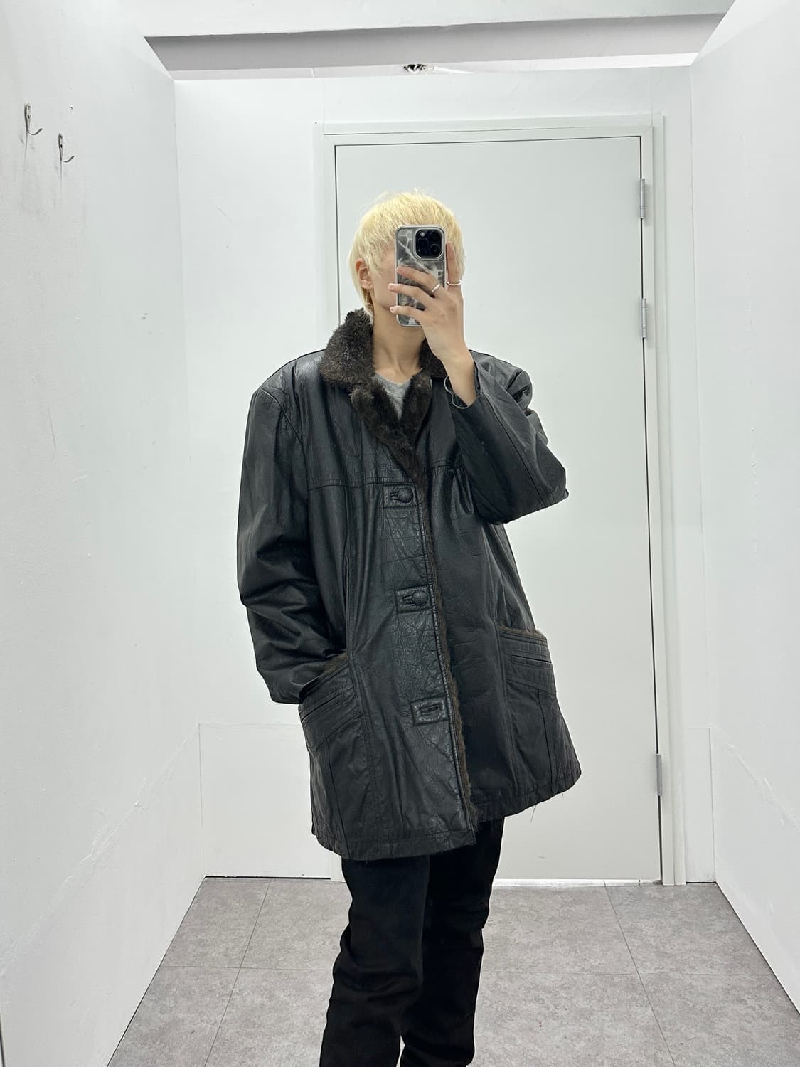 Crocodile lambskin fur coat  상품이미지2