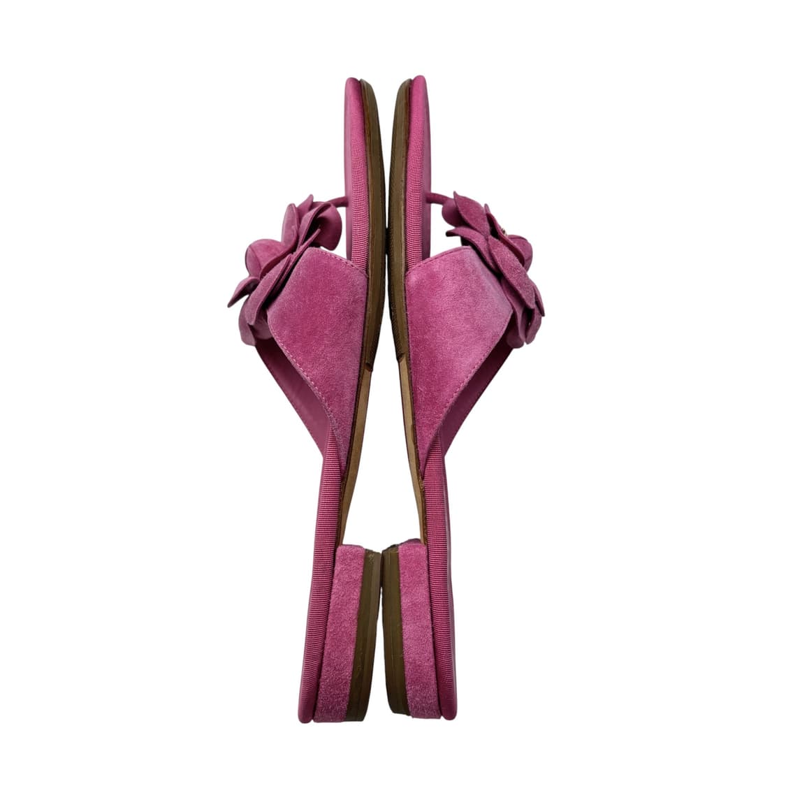 샤넬 37.5c 핑크 까멜리아 스웨이드 플랫 샌들. 카멜리아 상품이미지4