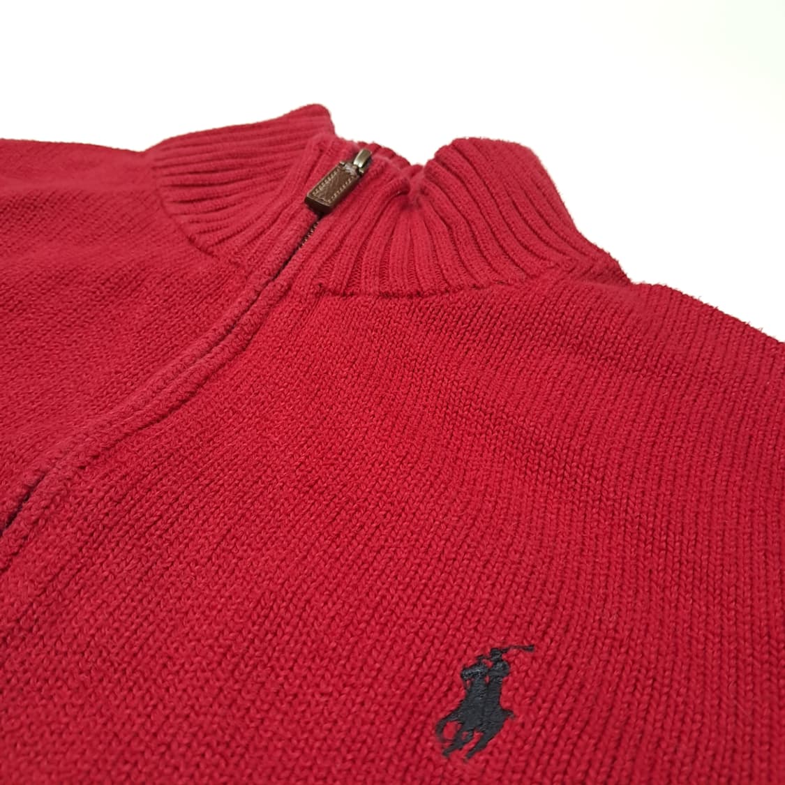 CL008 L 폴로 랄프로렌 코튼 하프집업 니트 - 시그니처 레드 상품이미지3