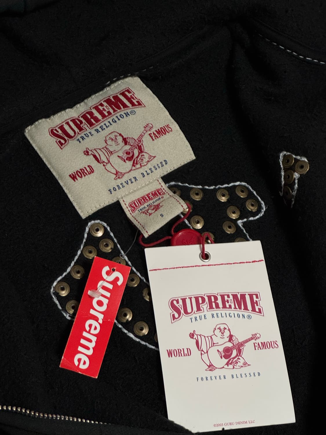 [S] 슈프림 트루릴리전 25fw 집업 후드 스웨트셔츠 블랙 상품이미지3