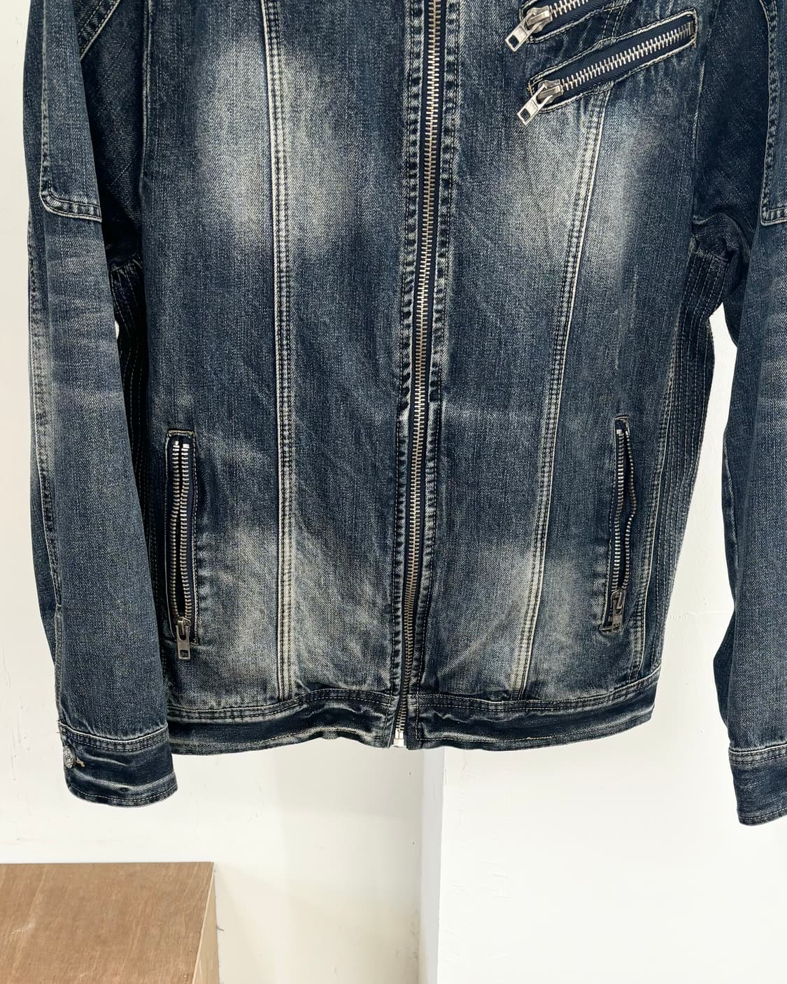 지유 데님 바이커 재킷 상품이미지5