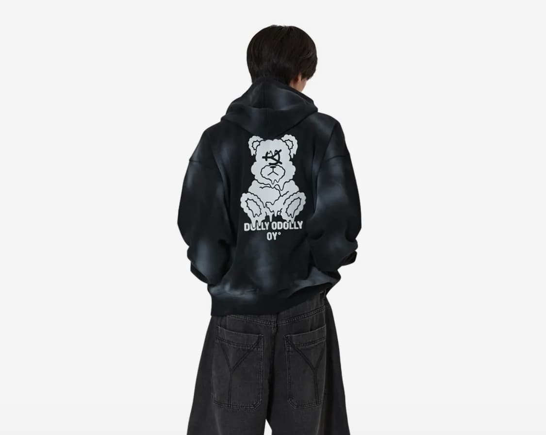 오와이 후드집업 블랙 L 1회착 상품이미지2