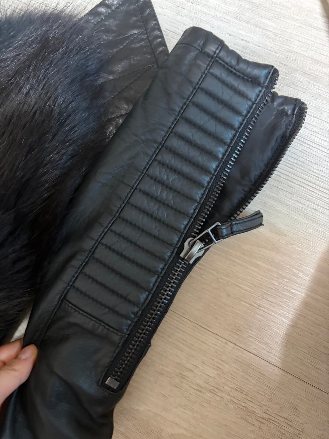 오늘만)리얼레더 리얼퍼 폭스 가죽자켓 퍼자켓 갸루 아케호무 상품이미지4