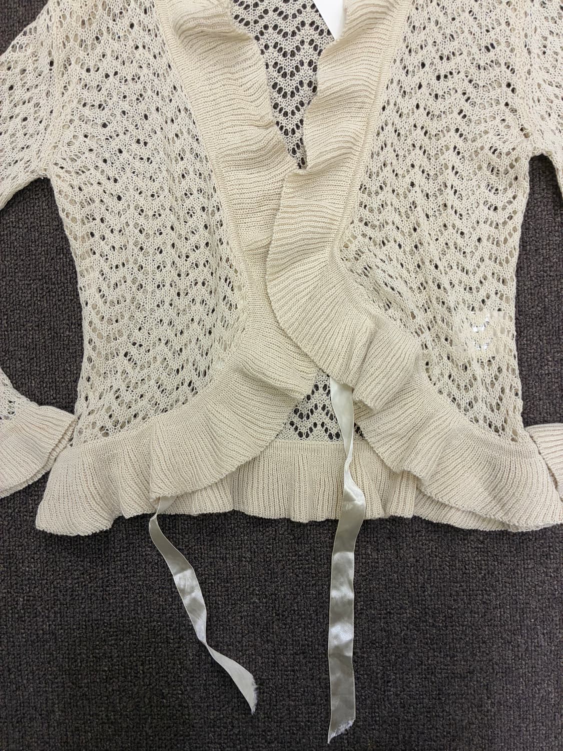M)Glacier 빈티지 여성 프릴 펀칭 가디건 상품이미지4