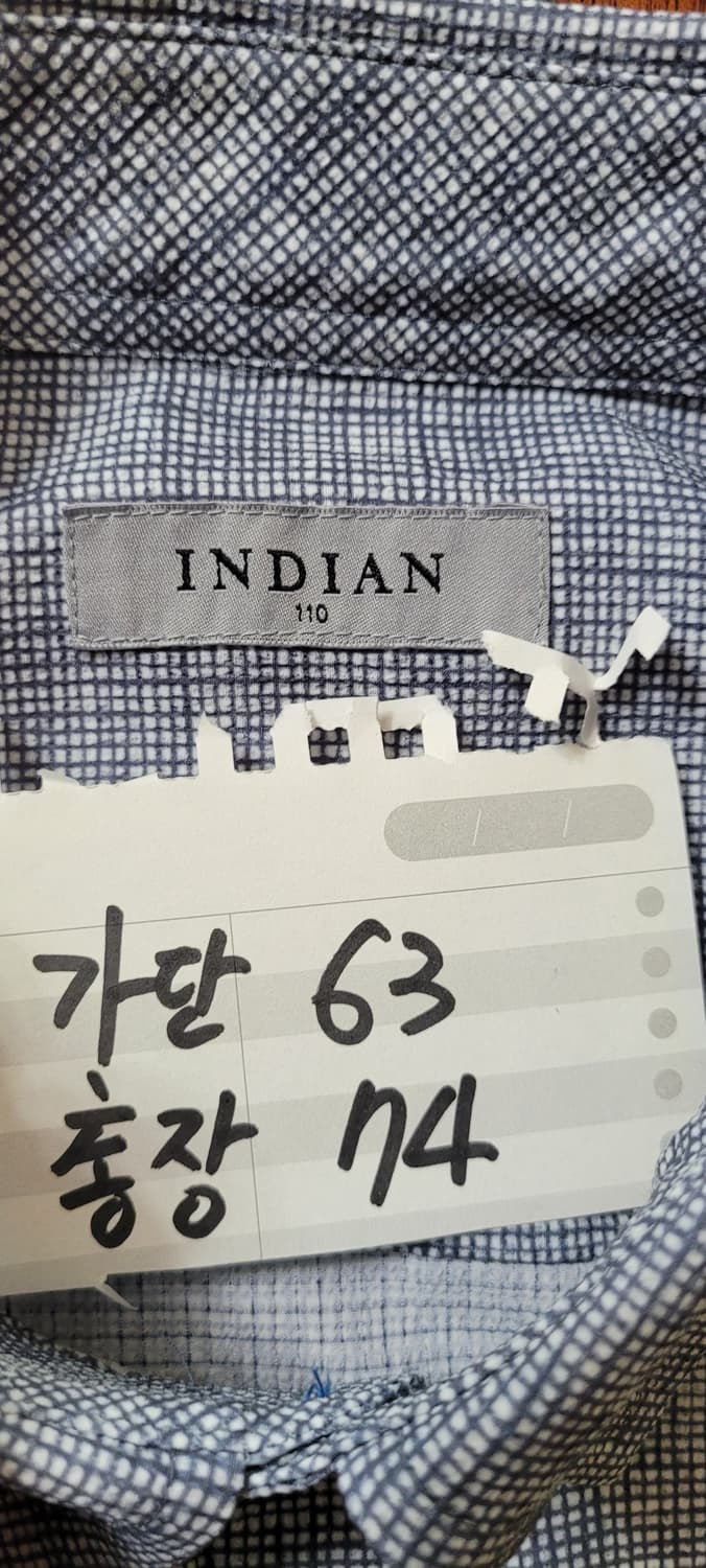 (남성110사이즈)인디안 체크 반팔 셔츠(구김없는소재) 상품이미지8