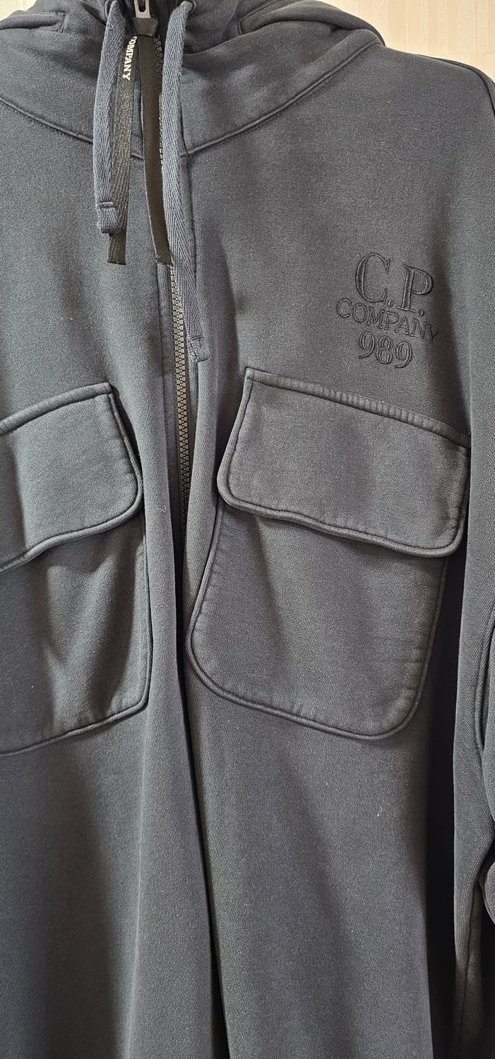 브러시드 에머라이즈드다이아고날 플리스 후드 유틸리티 스웨트셔츠 블랙샌드 상품이미지4