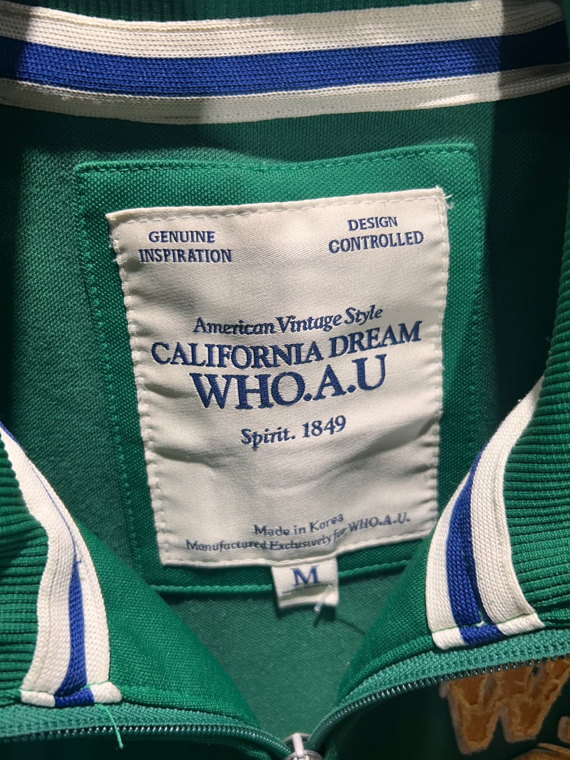 M 후아유 아메리칸 빈티지 패치로고 그린 트랙탑 상품이미지5