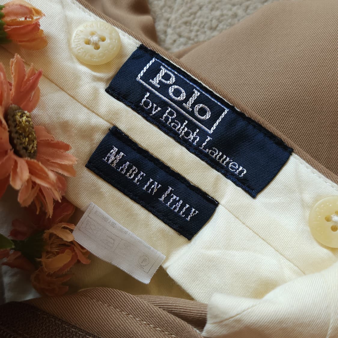 90s 폴로 랄프로렌 엑스트라 파인 버진울 이탈리안 투턱 치노팬츠 38 상품이미지6