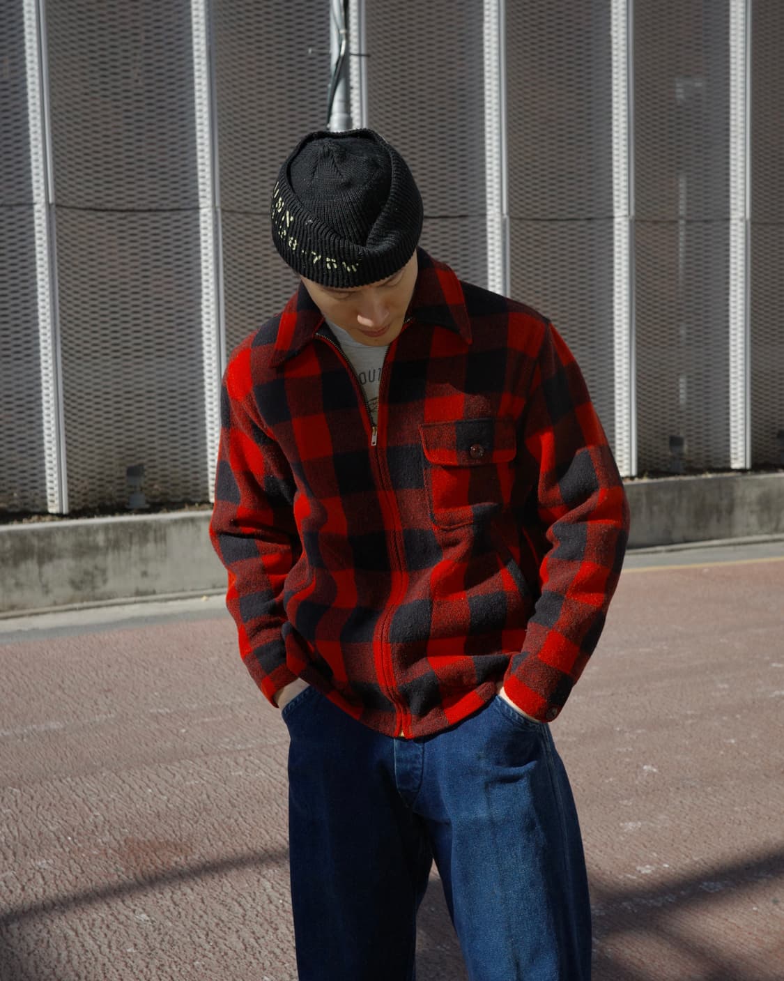 40s 50s Woolrich 버팔로체크 D 포켓 집업 자켓 상품이미지8