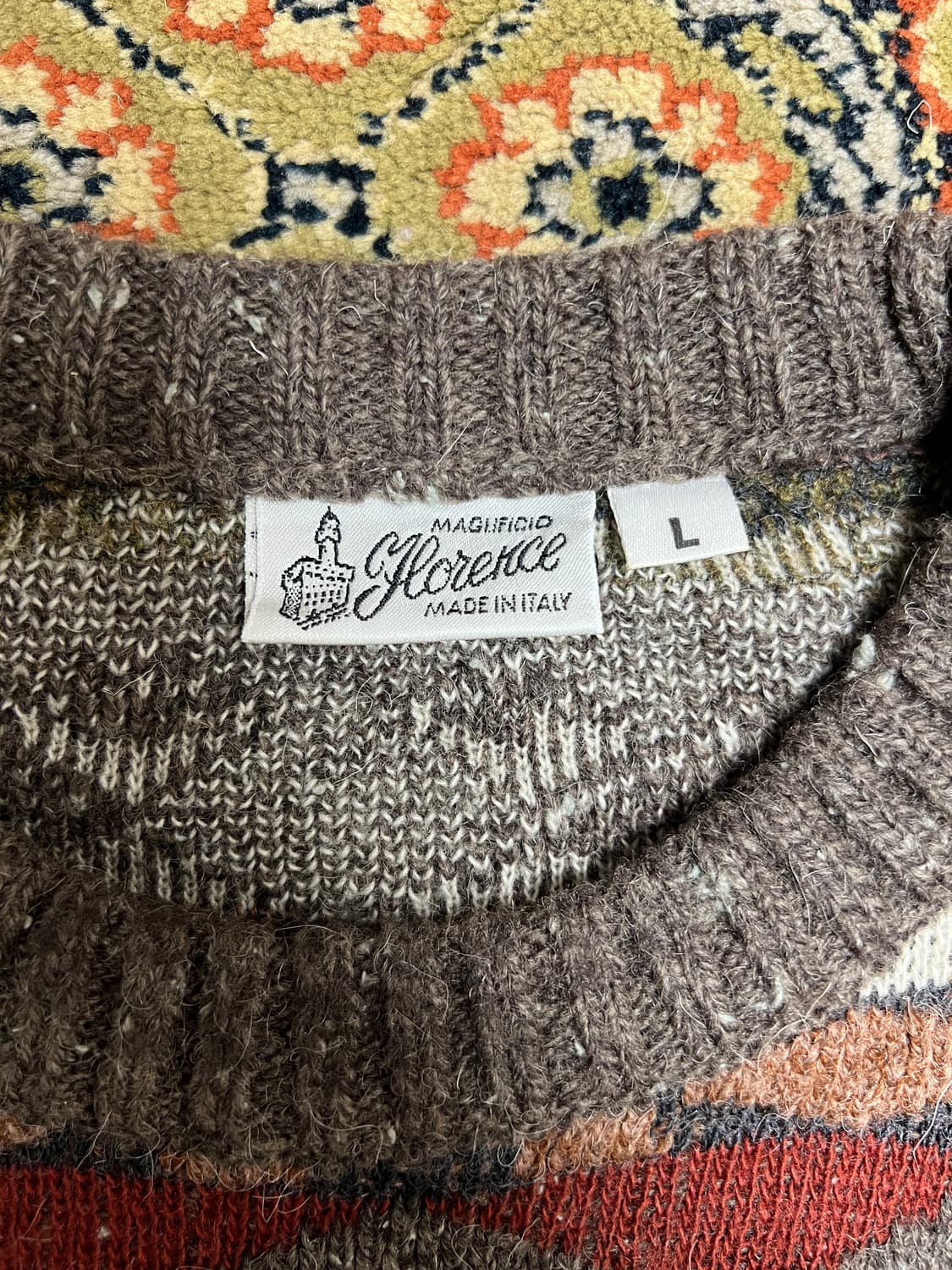 [L] 이태리 패턴 니트 브라운 상품이미지2