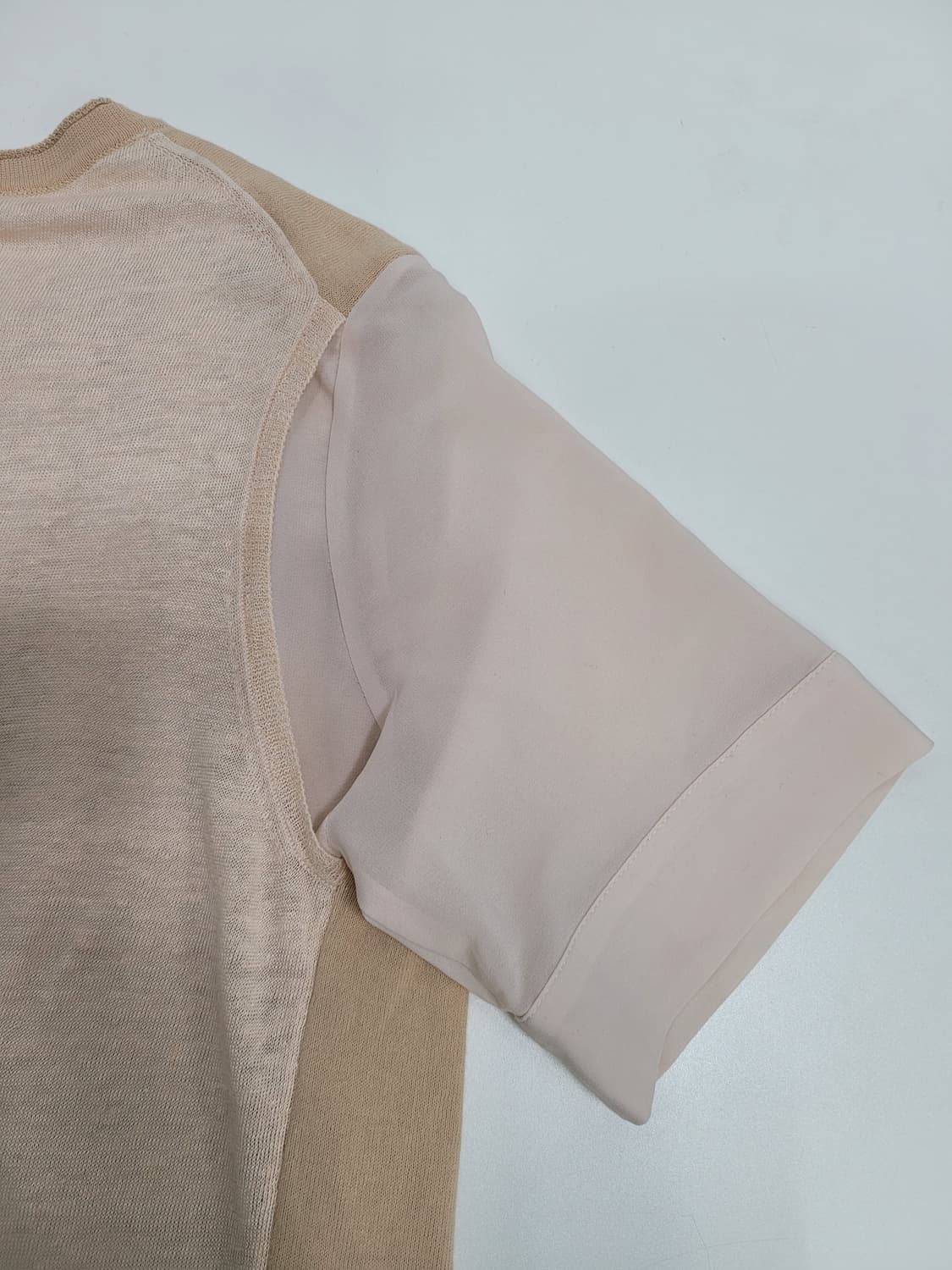 KUHO 구호 면 린넨 반팔 티셔츠 블라우스 / 여 85 아이보리
 상품이미지7