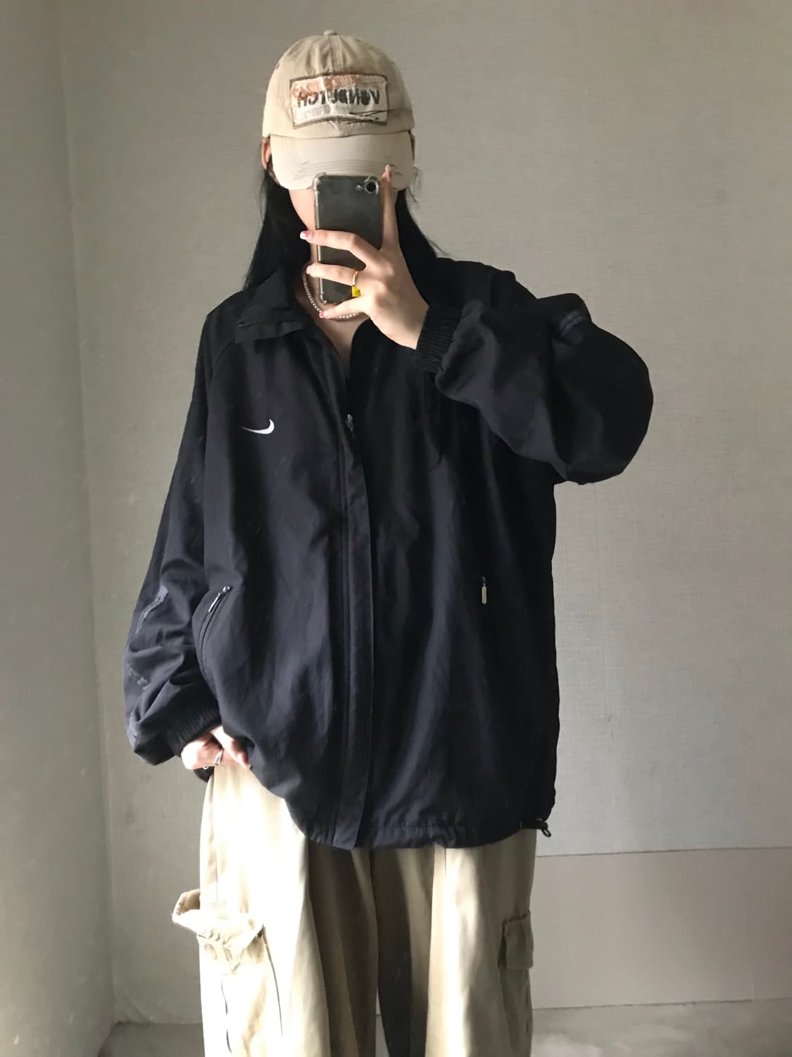 나이키 블랙 오버핏 바람막이 상품이미지5