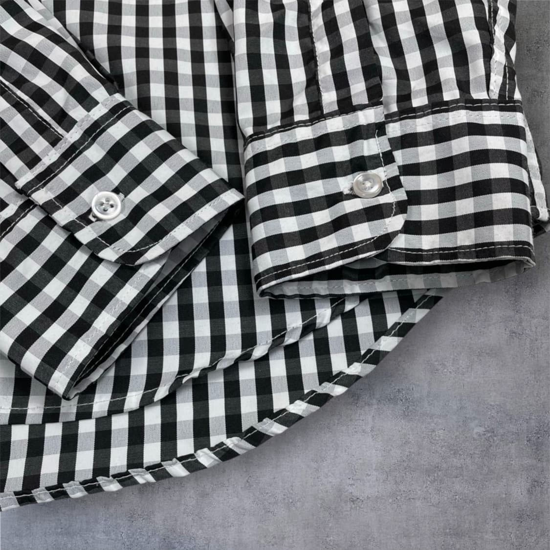 꼼데가르송 블랙 체크 하트 패치 포켓 셔츠 L 상품이미지6