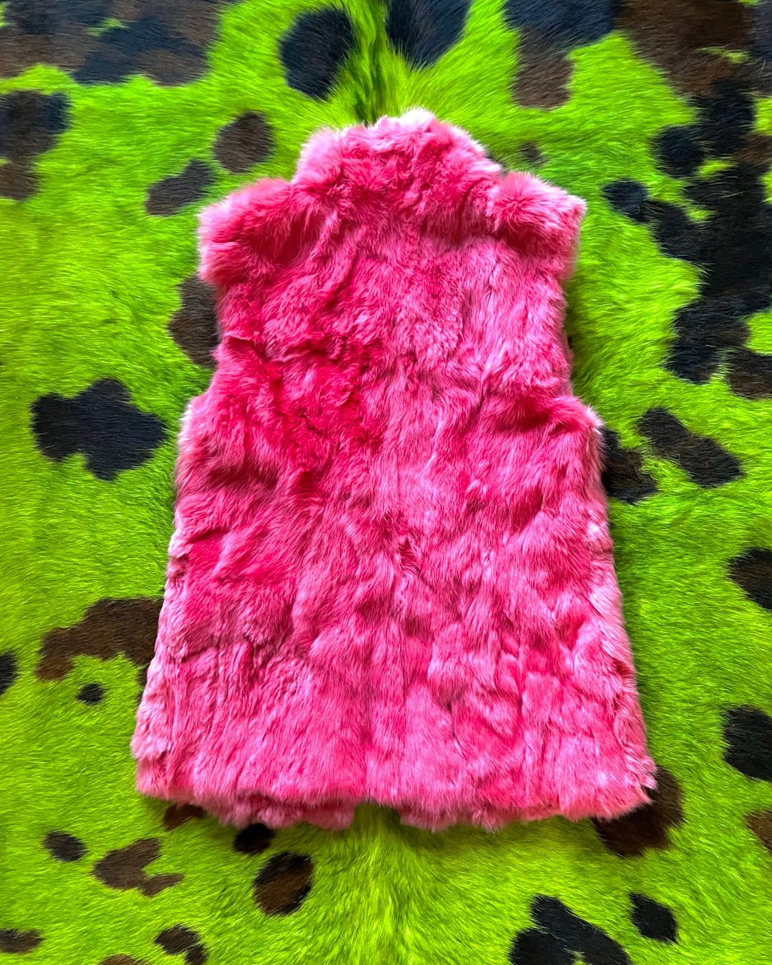 Vintage Real Pink Rabbit Fur Vest 상품이미지8