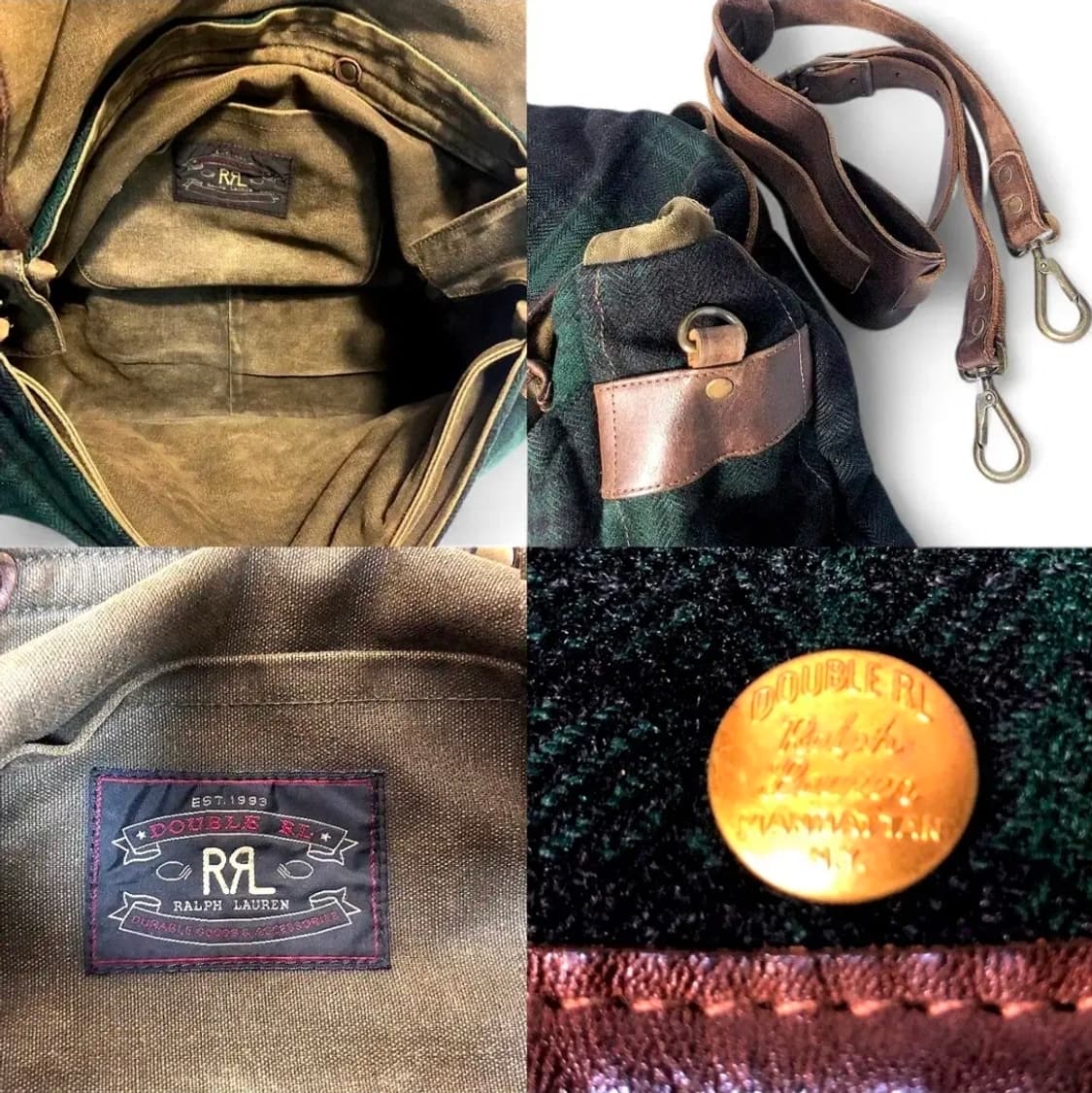 더블알엘 RRL 캔버스 체크 헤리티지 메신저백 상품이미지9