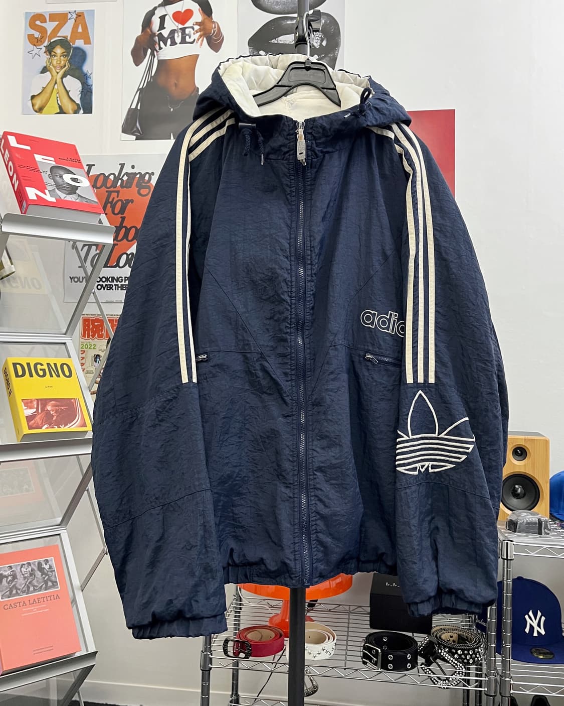 아디다스 90s 오버사이즈 네이비 퀼팅 점퍼 상품이미지5