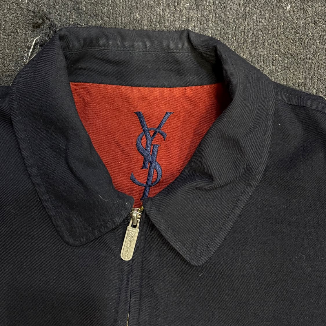 입생로랑 검정 버건디 블루종 L 상품이미지5