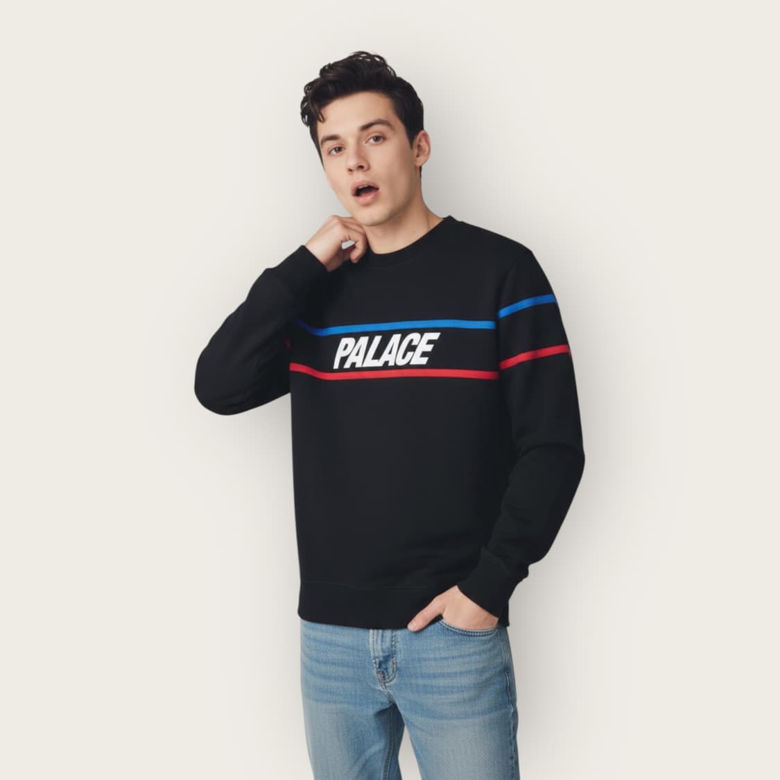 L/ 팔라스 더블리프 로고 맨투맨 상품이미지1