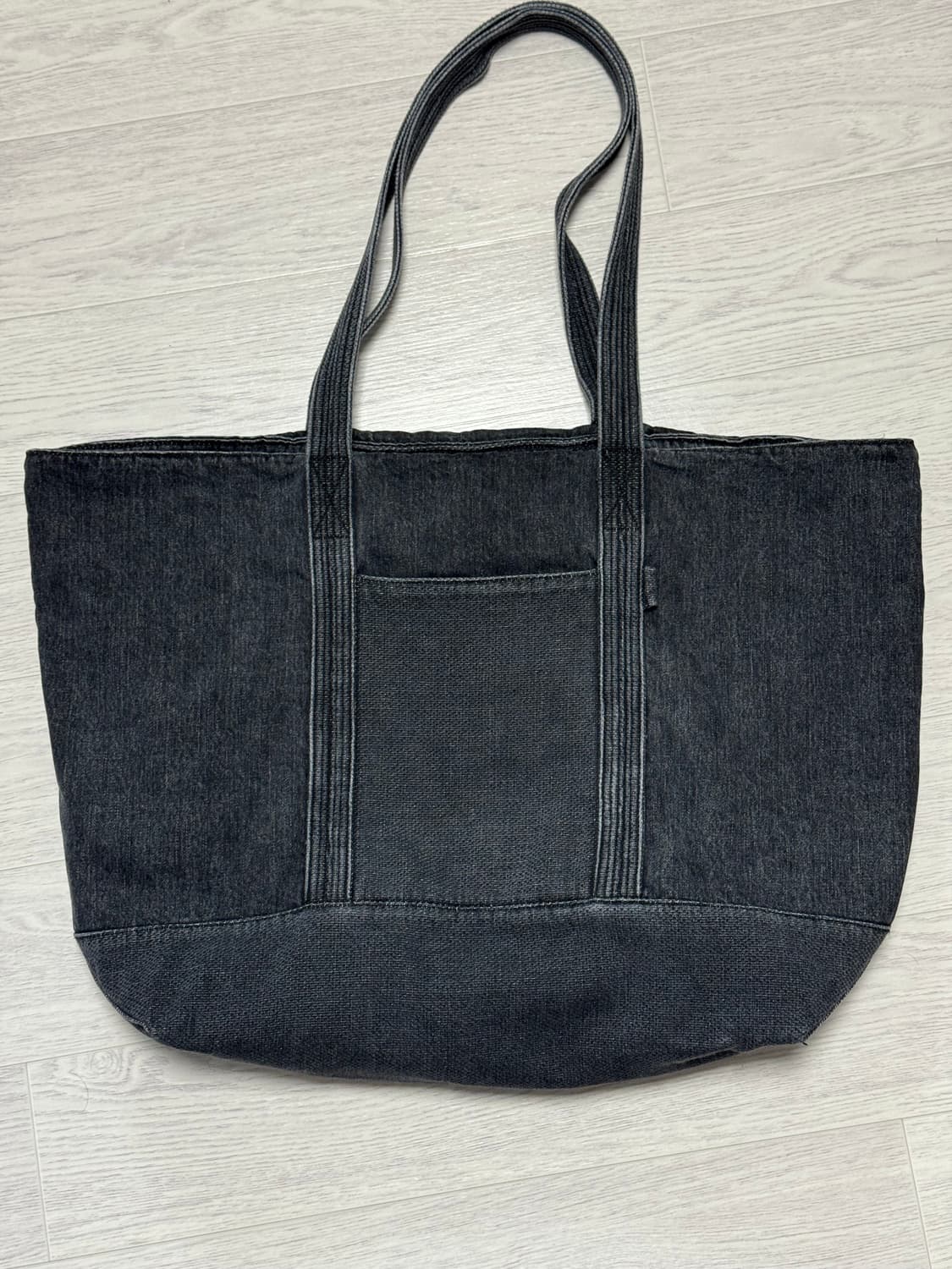 999휴머니티 AV BIG DENIM TOTE BAG BLACK 토트백 상품이미지3